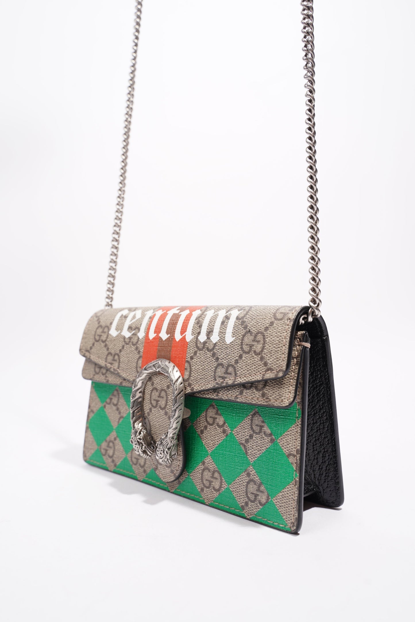Gucci Centum Dionysus GG Supreme / Green / Orange Canvas Super Mini