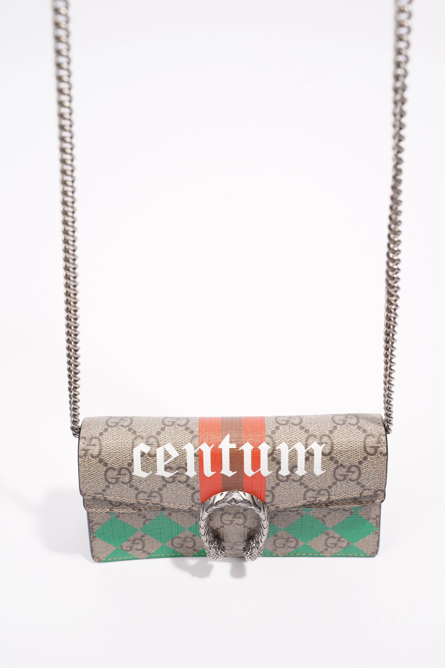 Gucci Centum Dionysus GG Supreme / Green / Orange Canvas Super Mini