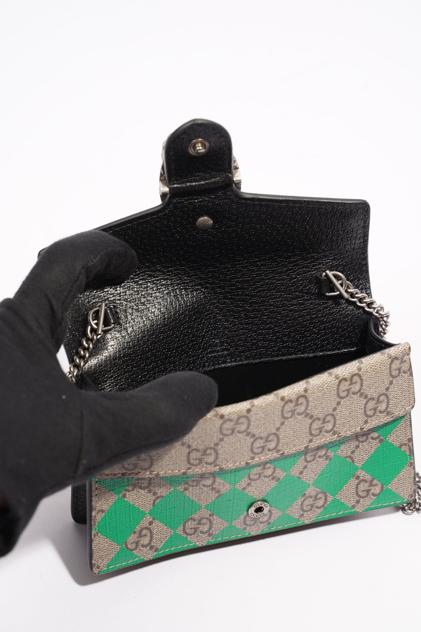 Gucci Centum Dionysus GG Supreme / Green / Orange Canvas Super Mini
