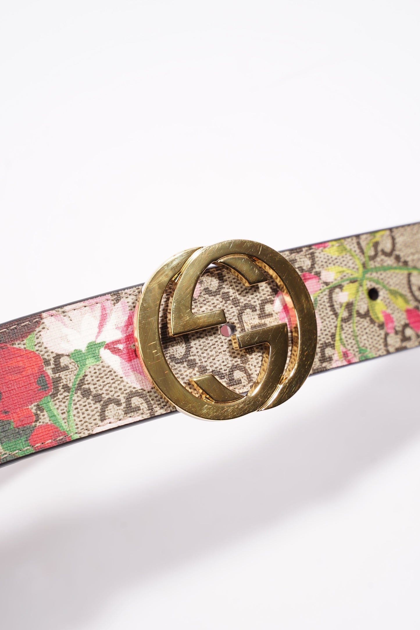 Gucci Interlocking Belt Surpreme / Floral Coated Canvas 75cm 30"