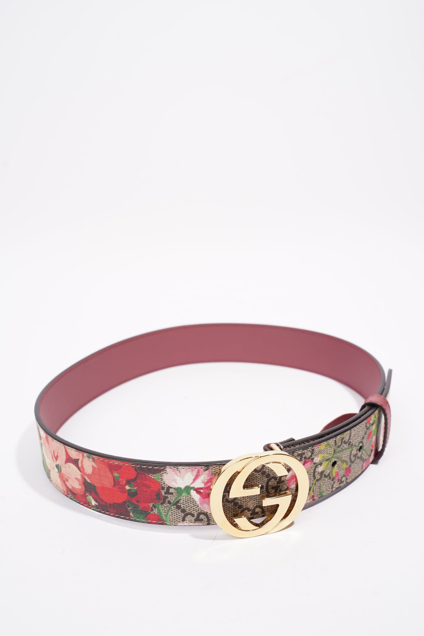 Gucci Interlocking Belt Surpreme / Floral Coated Canvas 75cm 30"