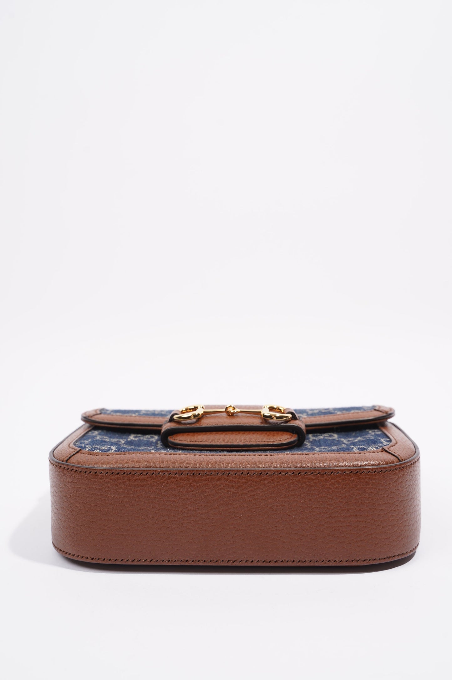 Gucci Horsebit 1955 Mini Bag Denim / Brown Leather