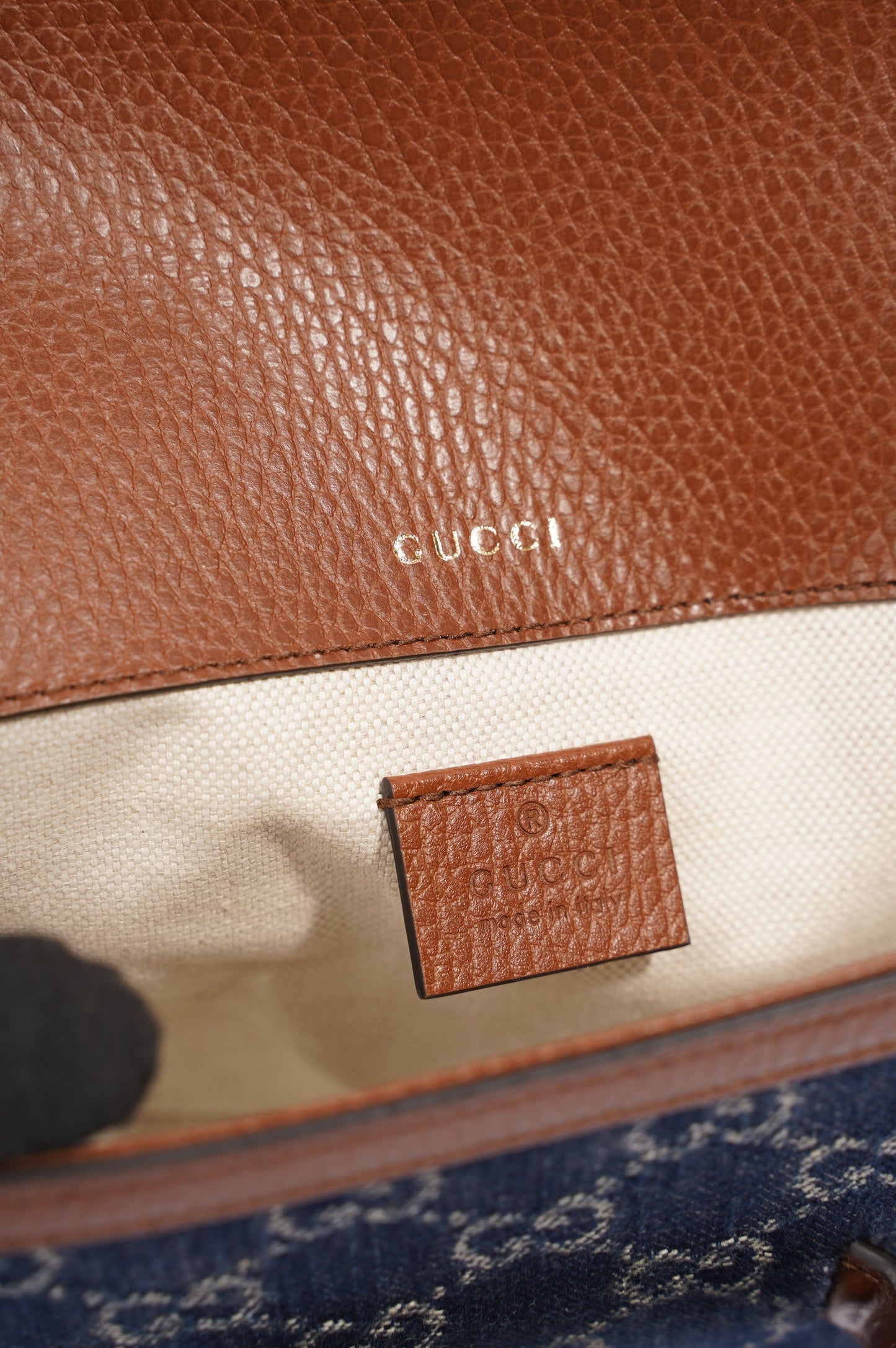 Gucci Horsebit 1955 Mini Bag Denim / Brown Leather