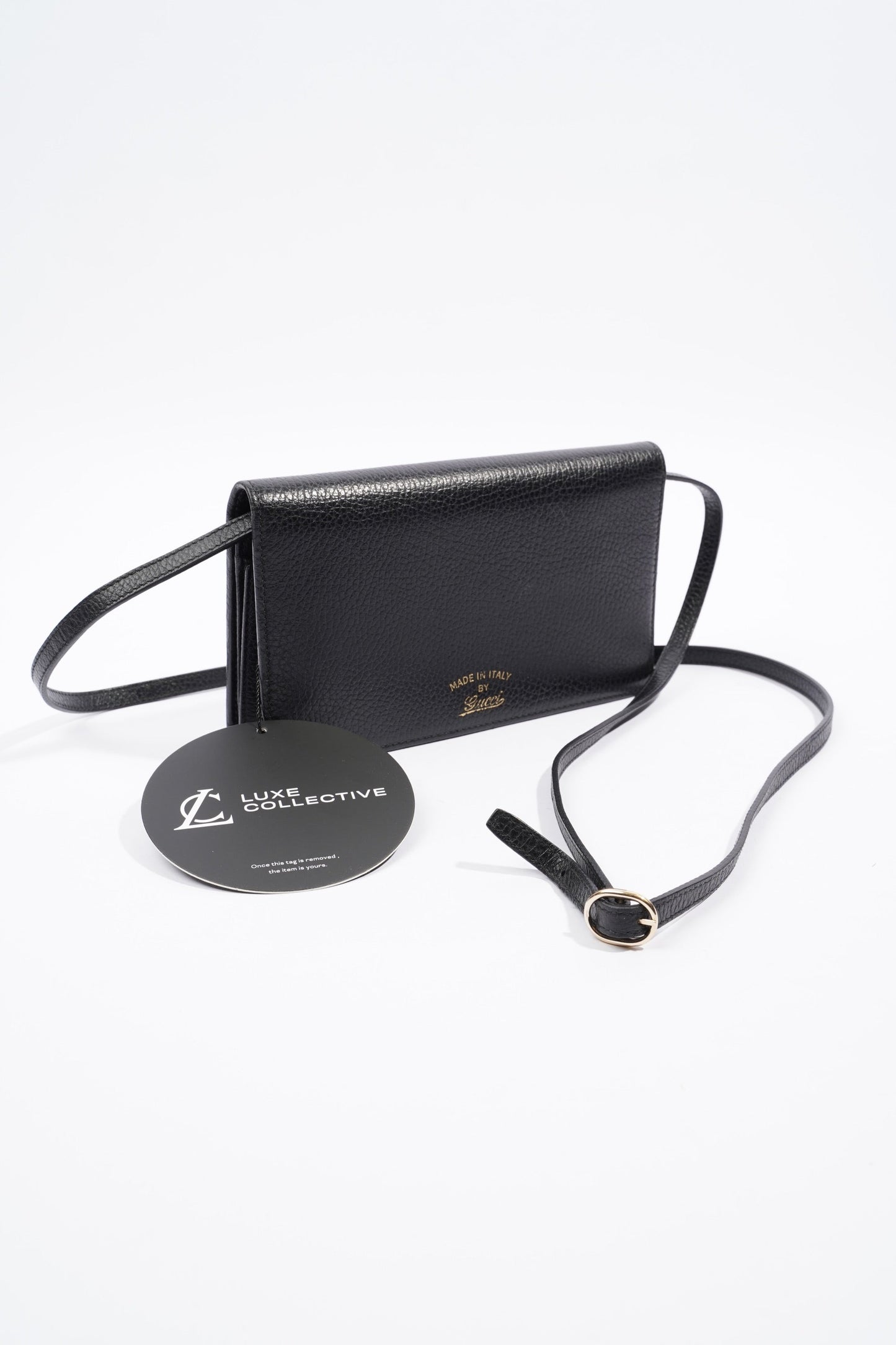 Gucci Swing Leather strap Wallet Black Leather