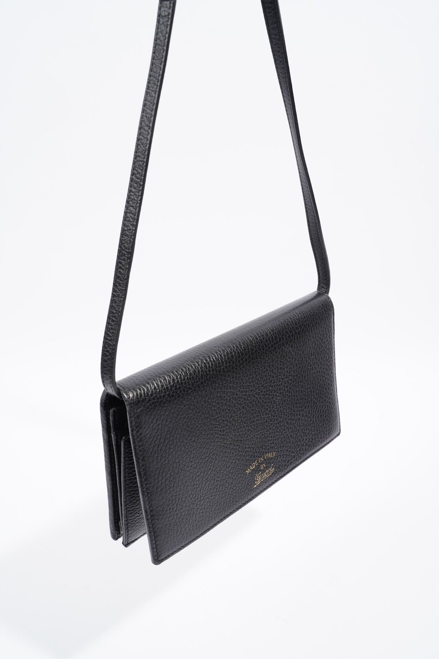 Gucci Swing Leather strap Wallet Black Leather