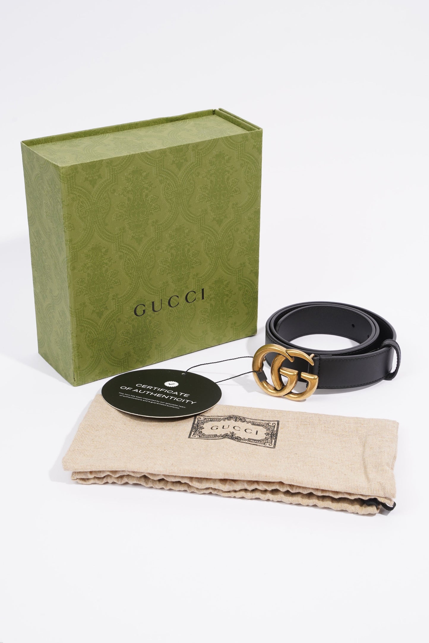 Gucci Marmont Belt Black Leather 75cm 30"