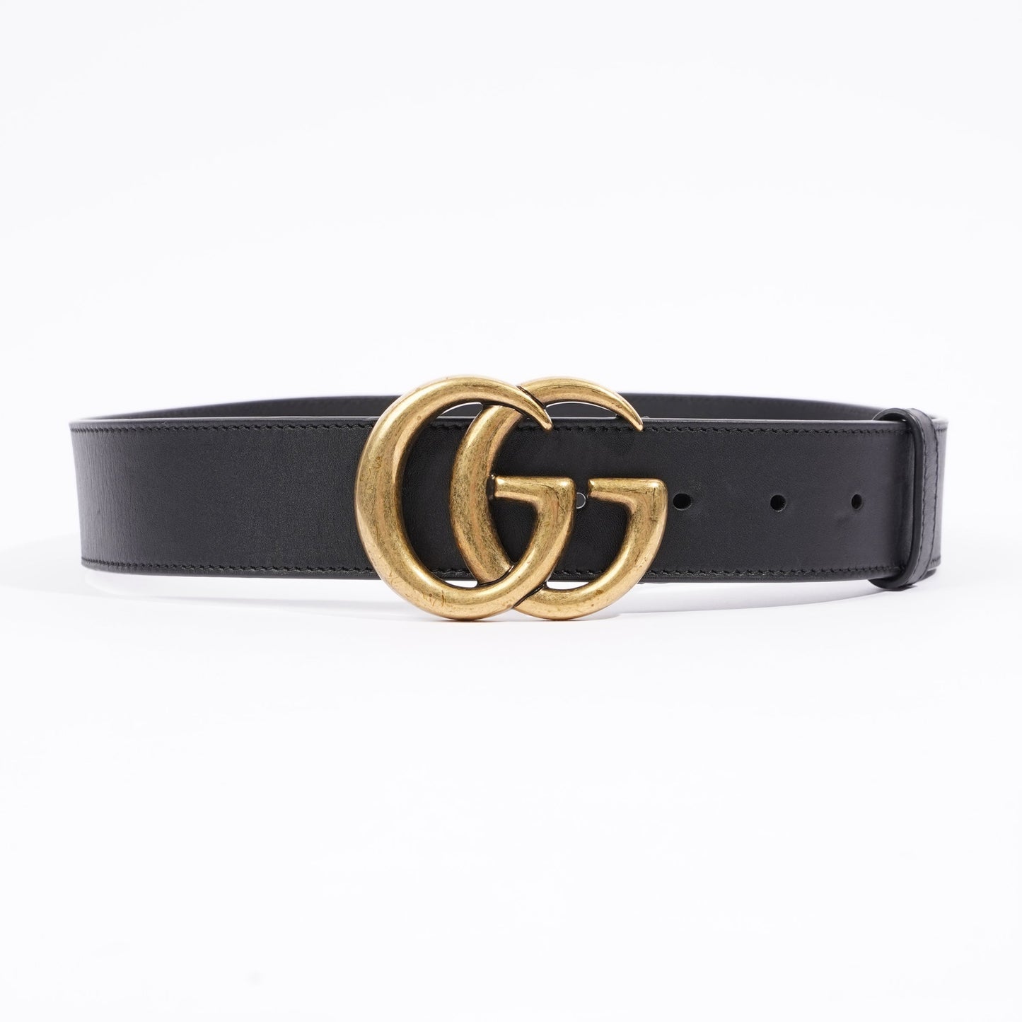 Gucci Womens Marmont Belt Black Leather / Brass 80cm - 32"