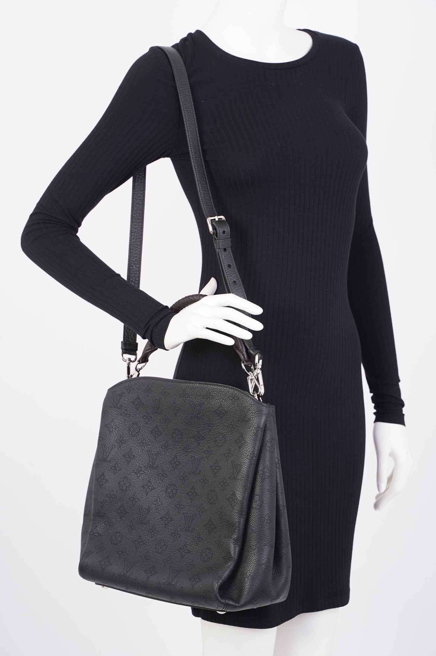 Louis Vuitton Babylone Bag Black Mahina Monogram Leather PM