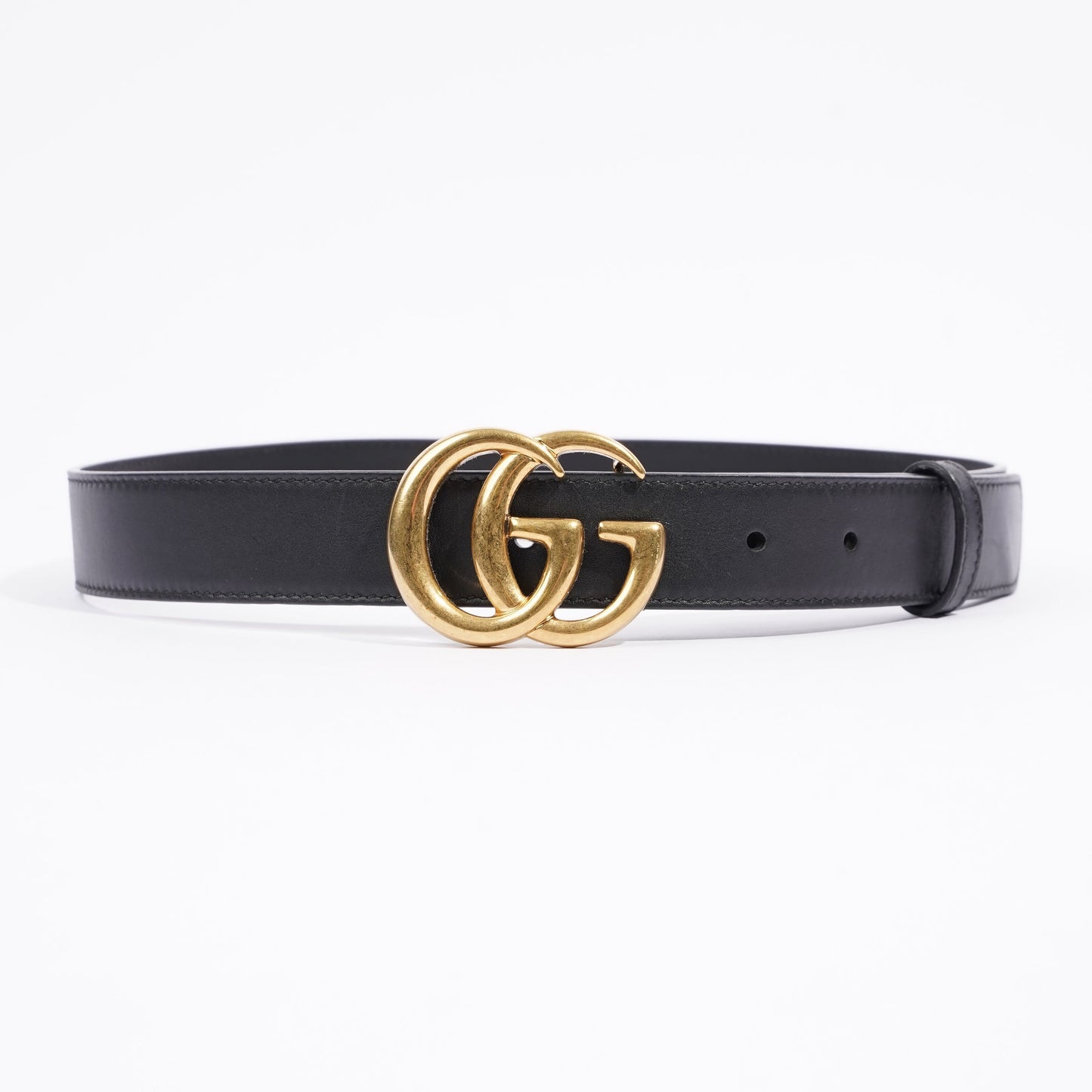 Gucci Womens Marmont GG Belt Black Leather 75cm - 30"