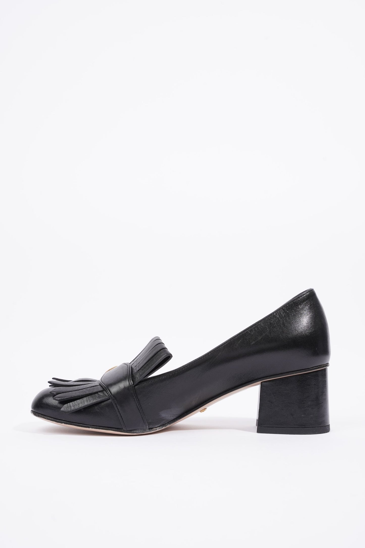 Gucci Womens Marmont Fringed Mule Black / Gold EU 38 / UK 5