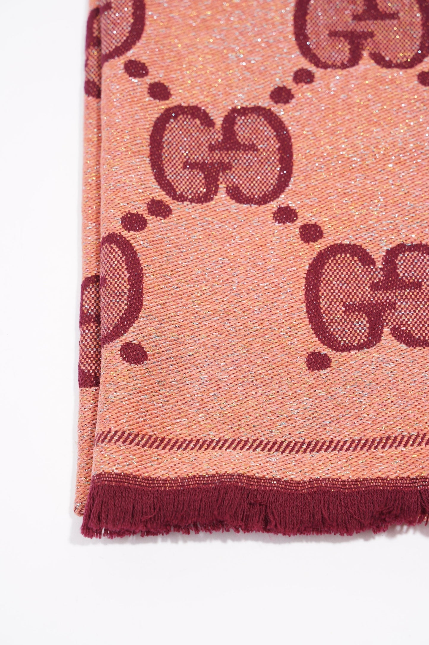 Gucci Womens GG Shawl Coral Wool