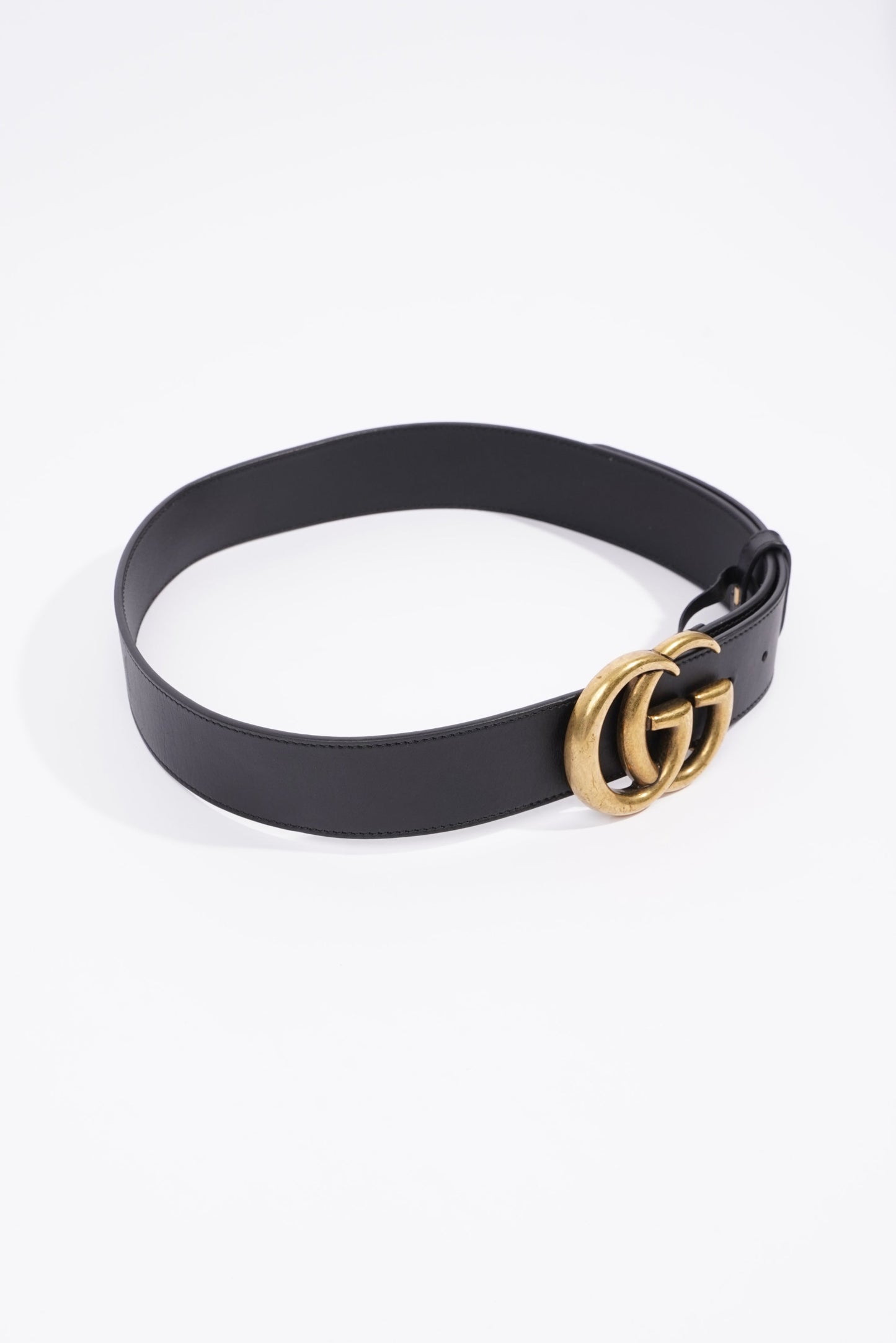 Gucci Womens Marmont Belt Black Leather / Brass 80cm - 32"