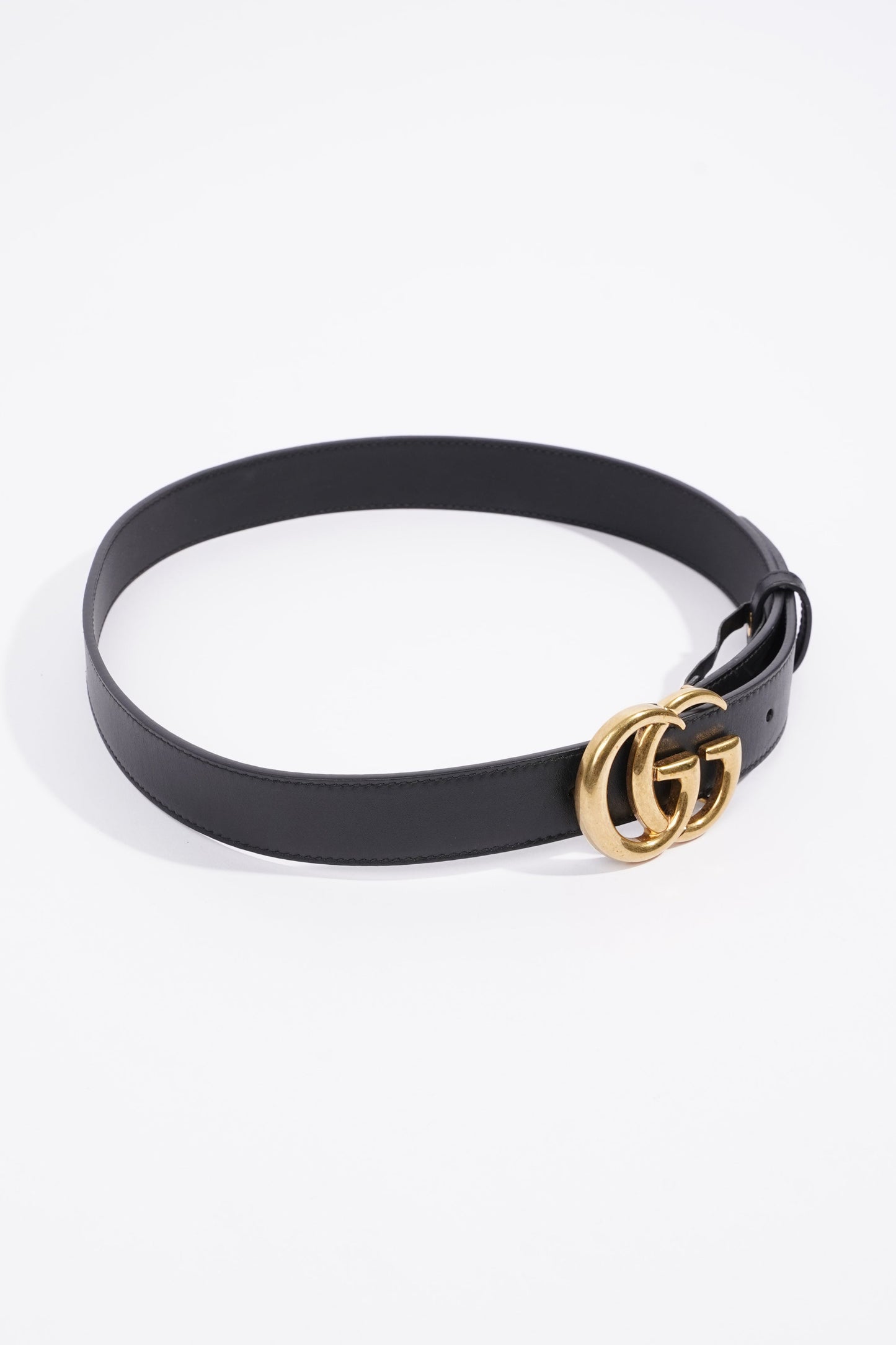 Gucci Womens Marmont GG Belt Black Leather 75cm - 30"