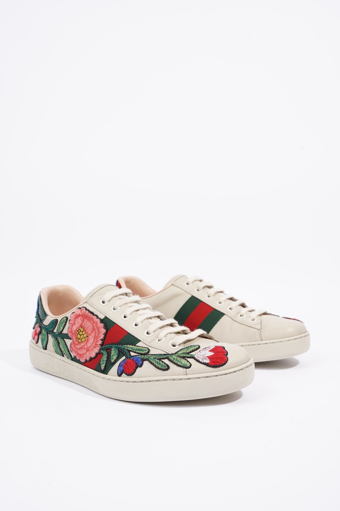 Gucci Mens Ace Floral Off White / Multi EU 40.5 / UK 6.5