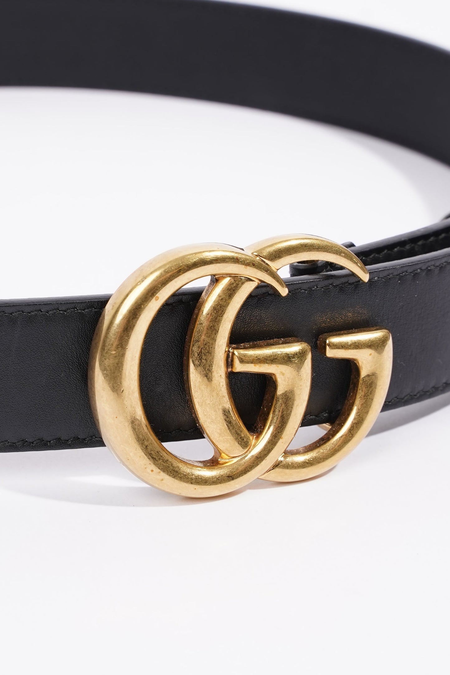 Gucci Womens Marmont GG Belt Black Leather 75cm - 30"