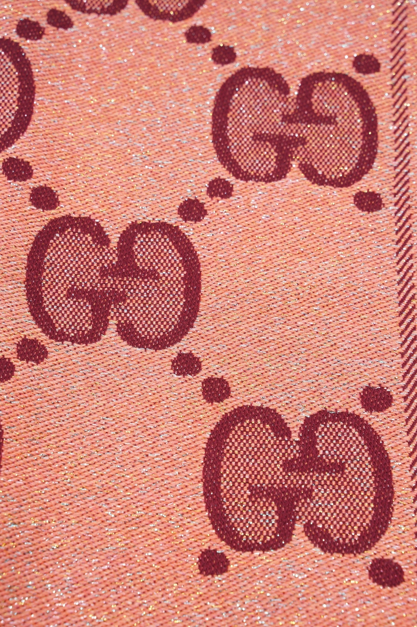Gucci Womens GG Shawl Coral Wool