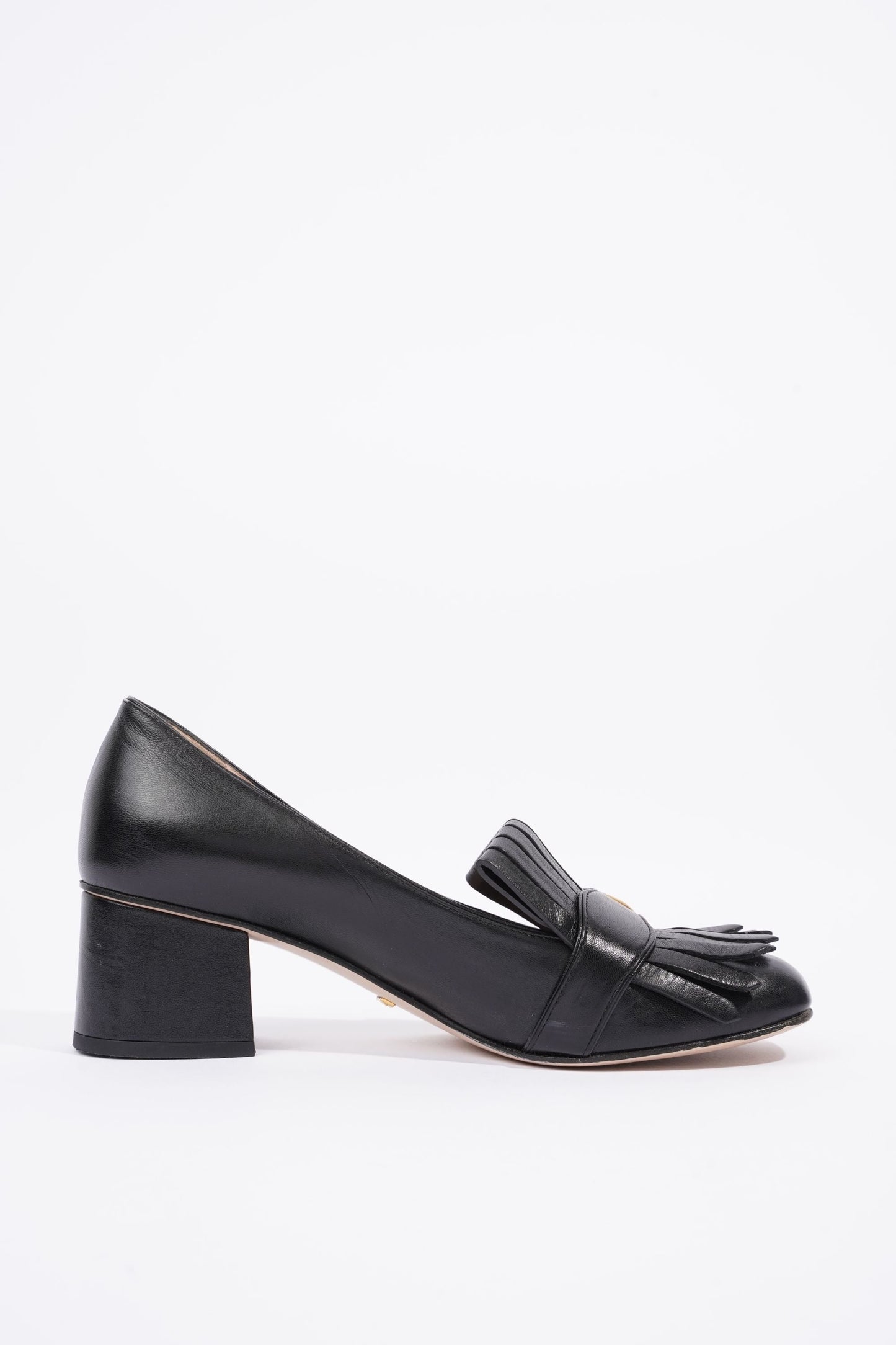Gucci Womens Marmont Fringed Mule Black / Gold EU 38 / UK 5