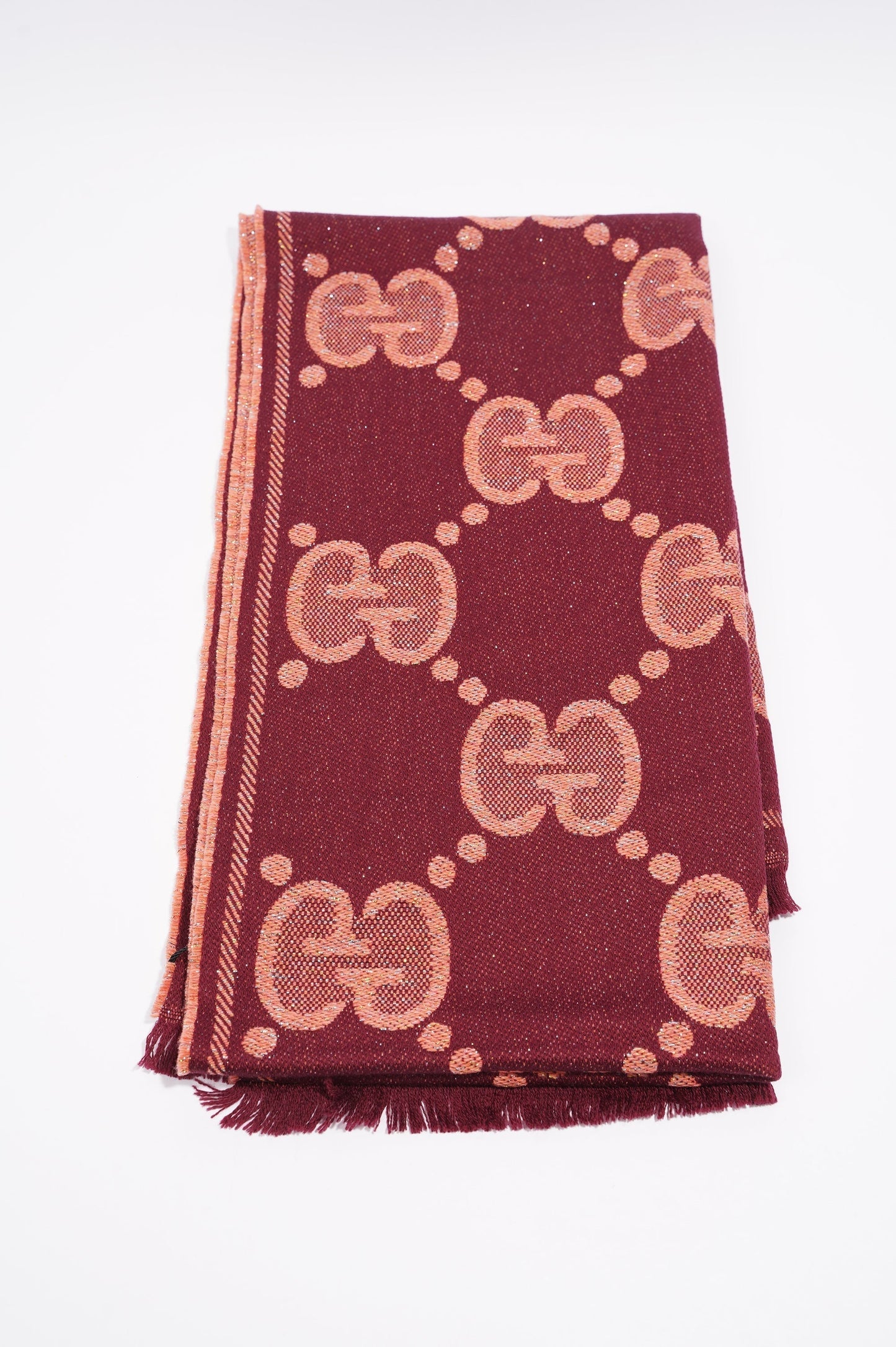 Gucci Womens GG Shawl Coral Wool