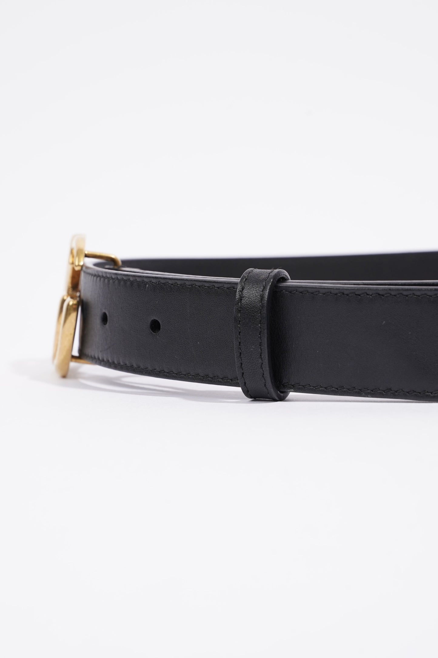 Gucci Womens Marmont GG Belt Black Leather 75cm - 30"