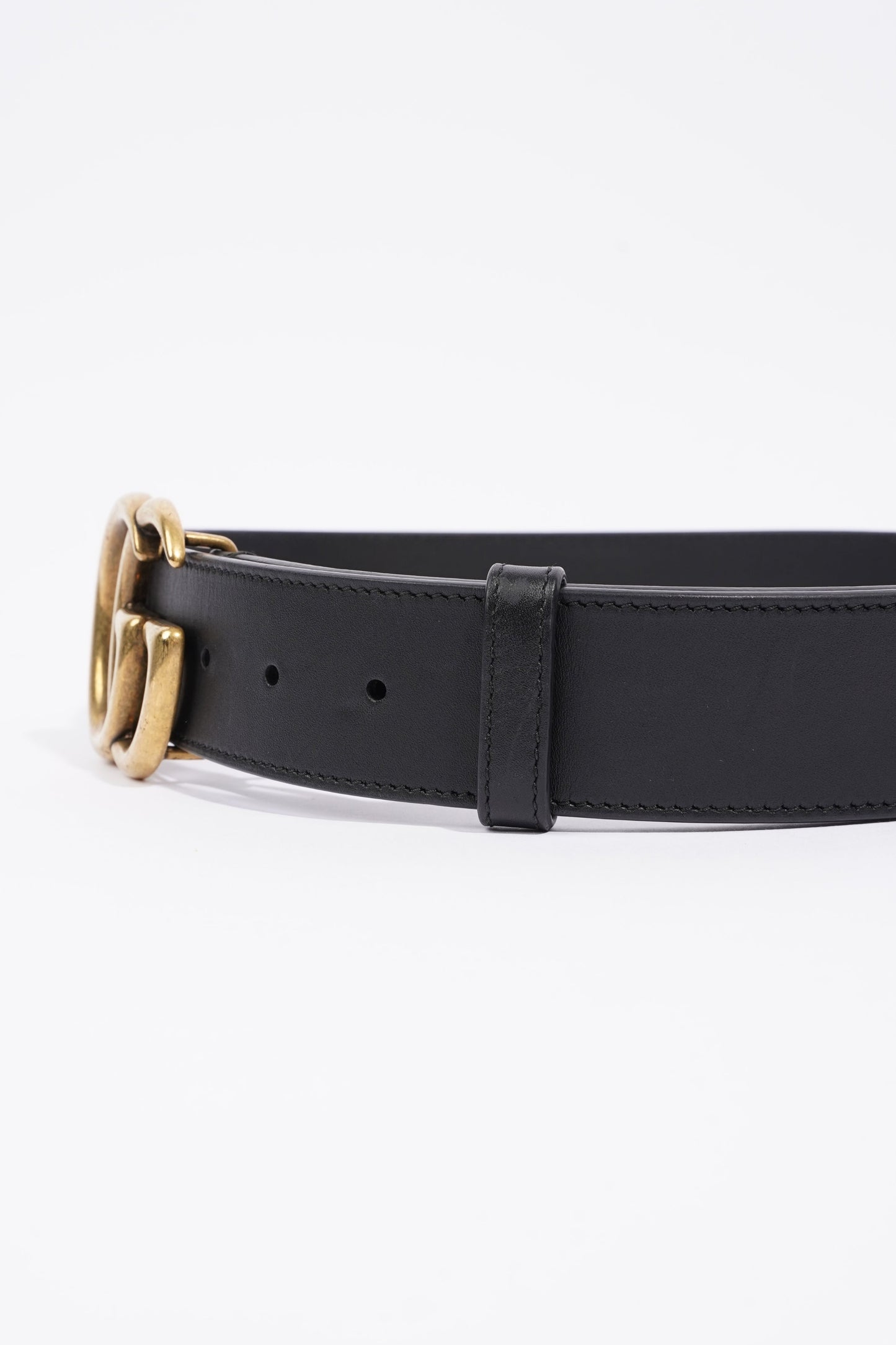 Gucci Womens Marmont Belt Black Leather / Brass 80cm - 32"