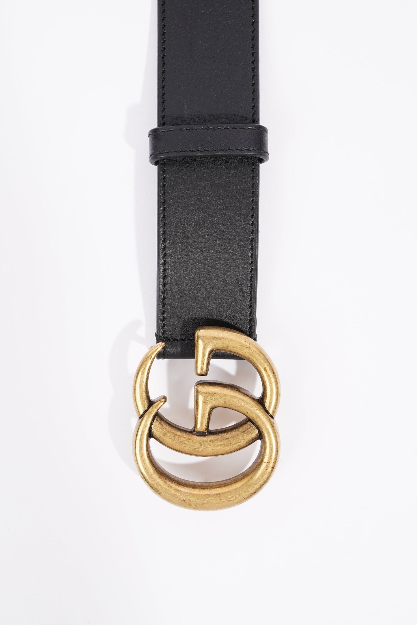 Gucci Womens Marmont Belt Black Leather / Brass 80cm - 32"