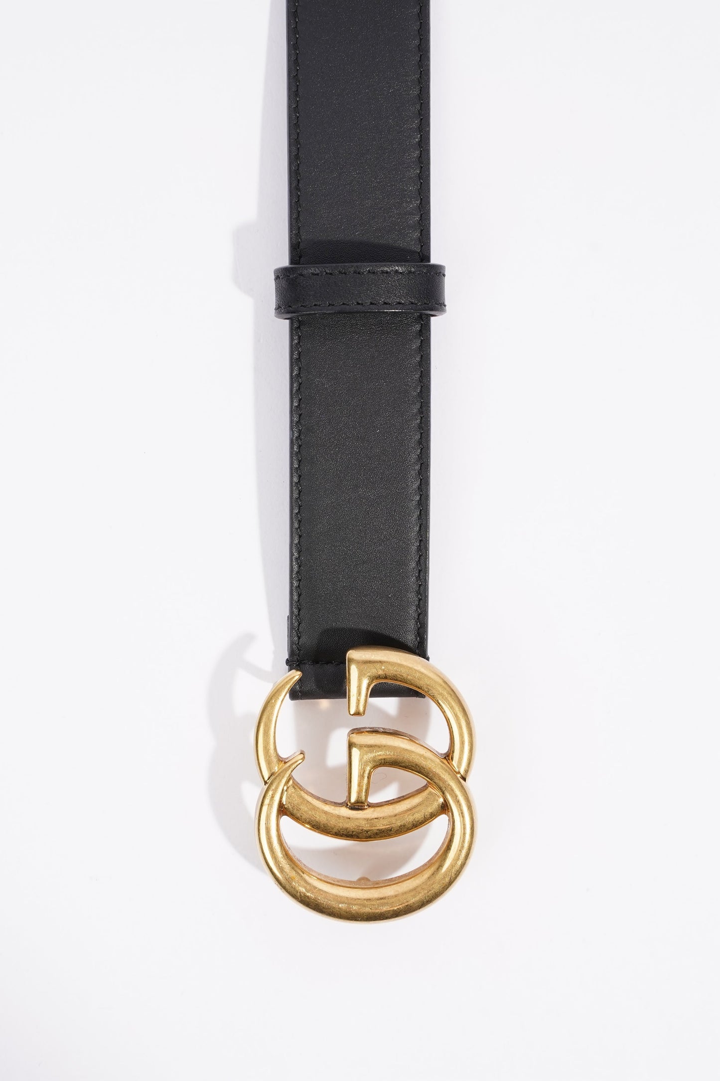 Gucci Womens Marmont GG Belt Black Leather 75cm - 30"