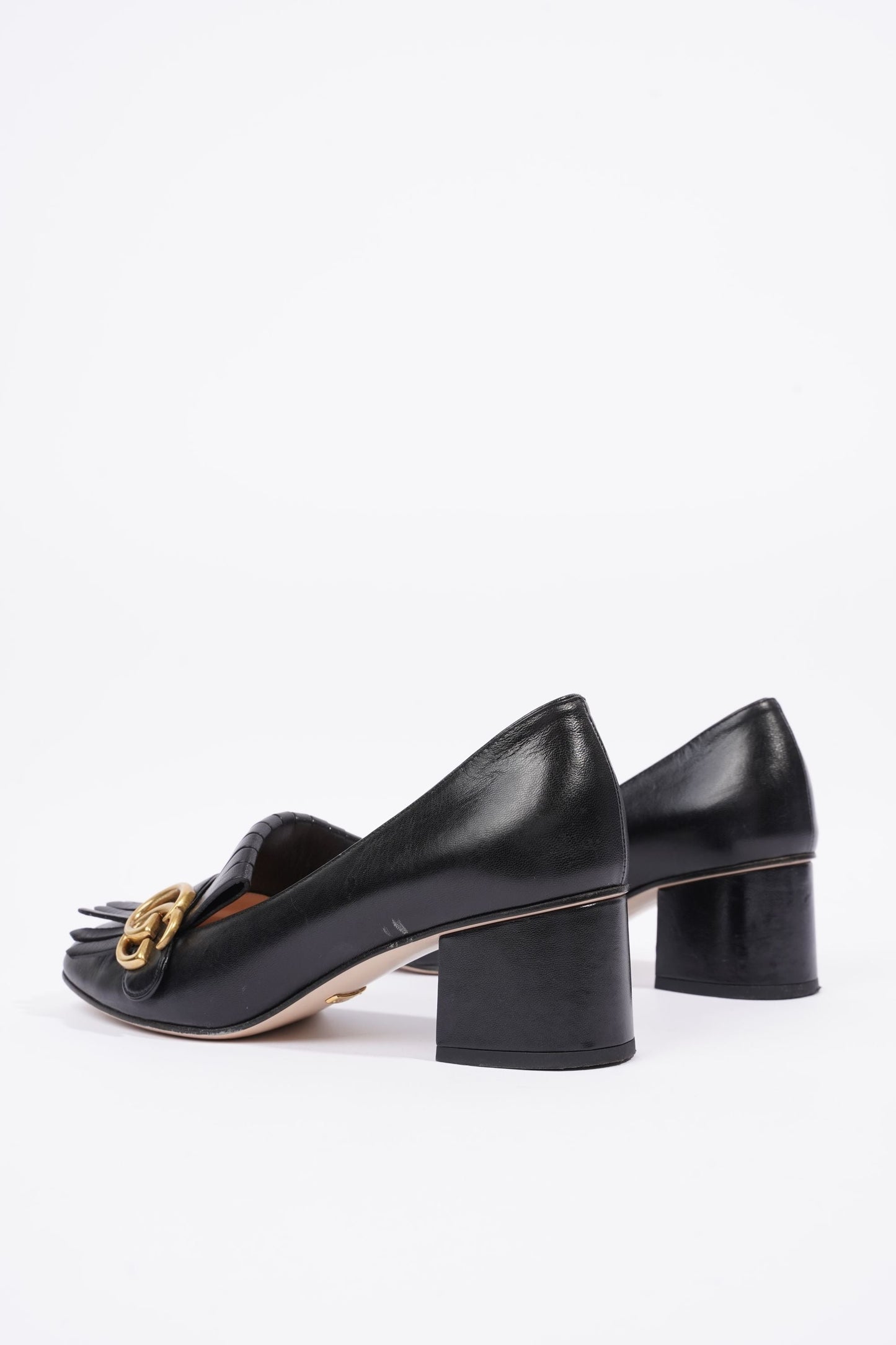Gucci Womens Marmont Fringed Mule Black / Gold EU 38 / UK 5
