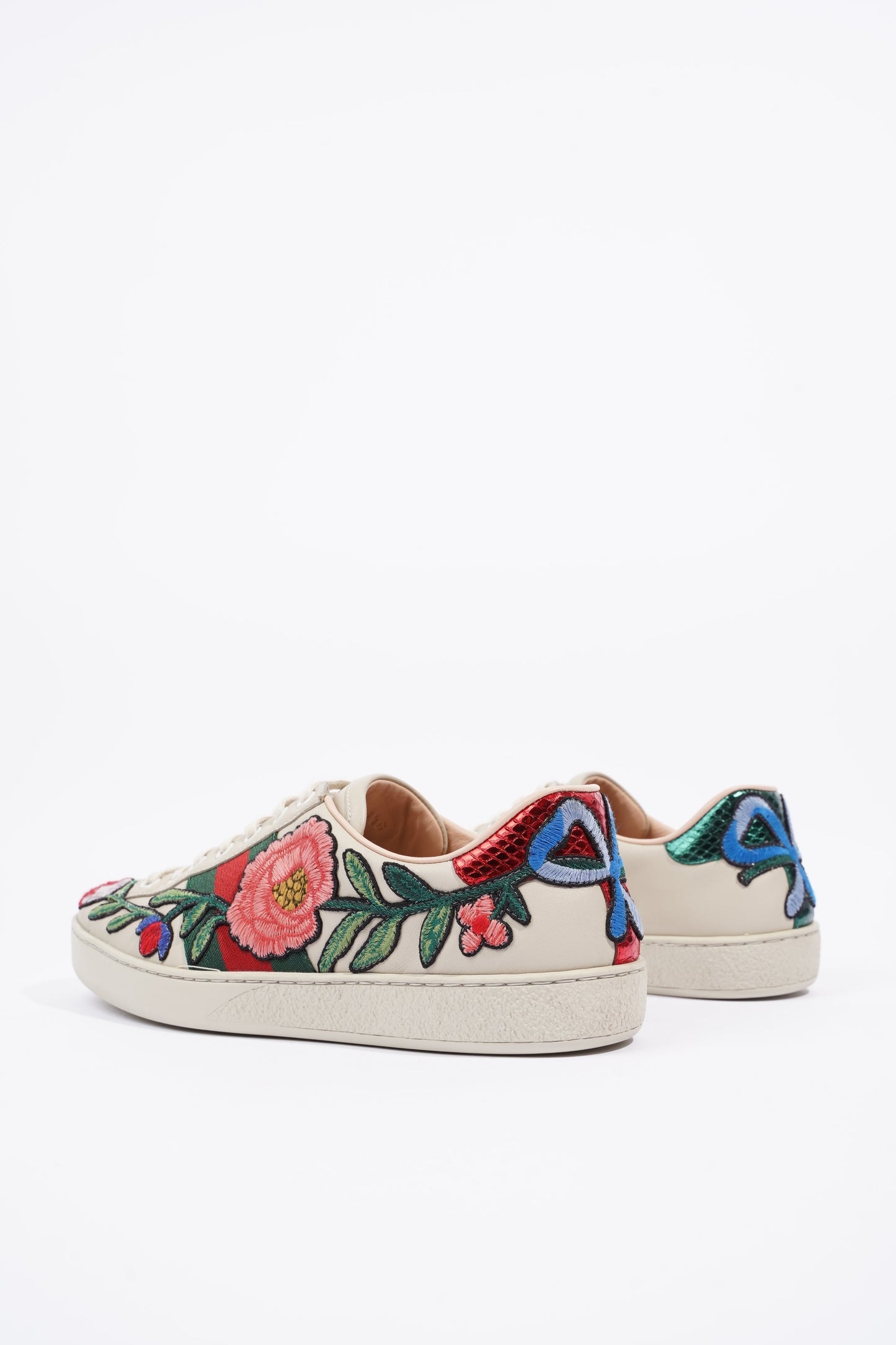 Gucci Mens Ace Floral Off White / Multi EU 40.5 / UK 6.5
