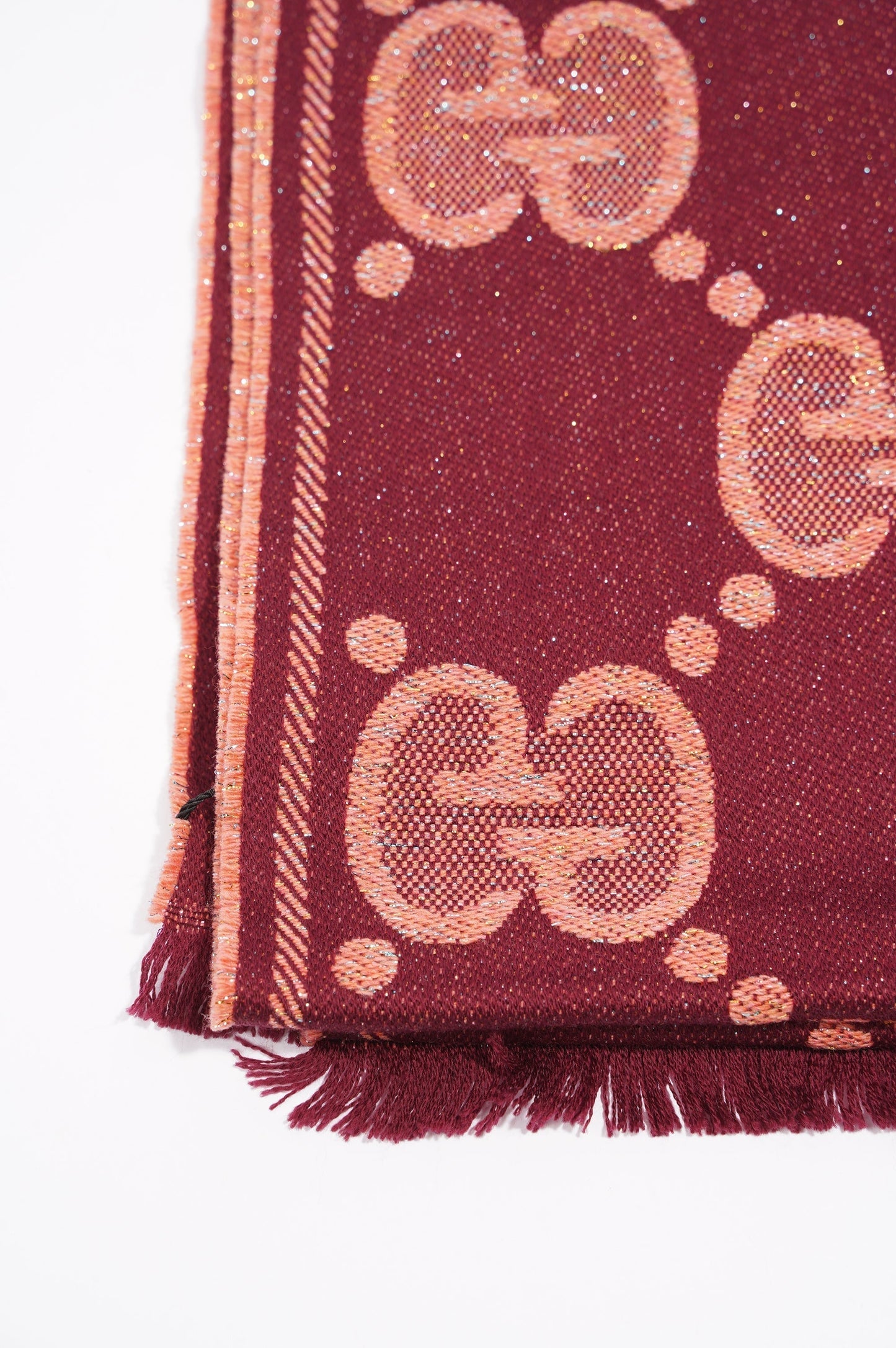 Gucci Womens GG Shawl Coral Wool