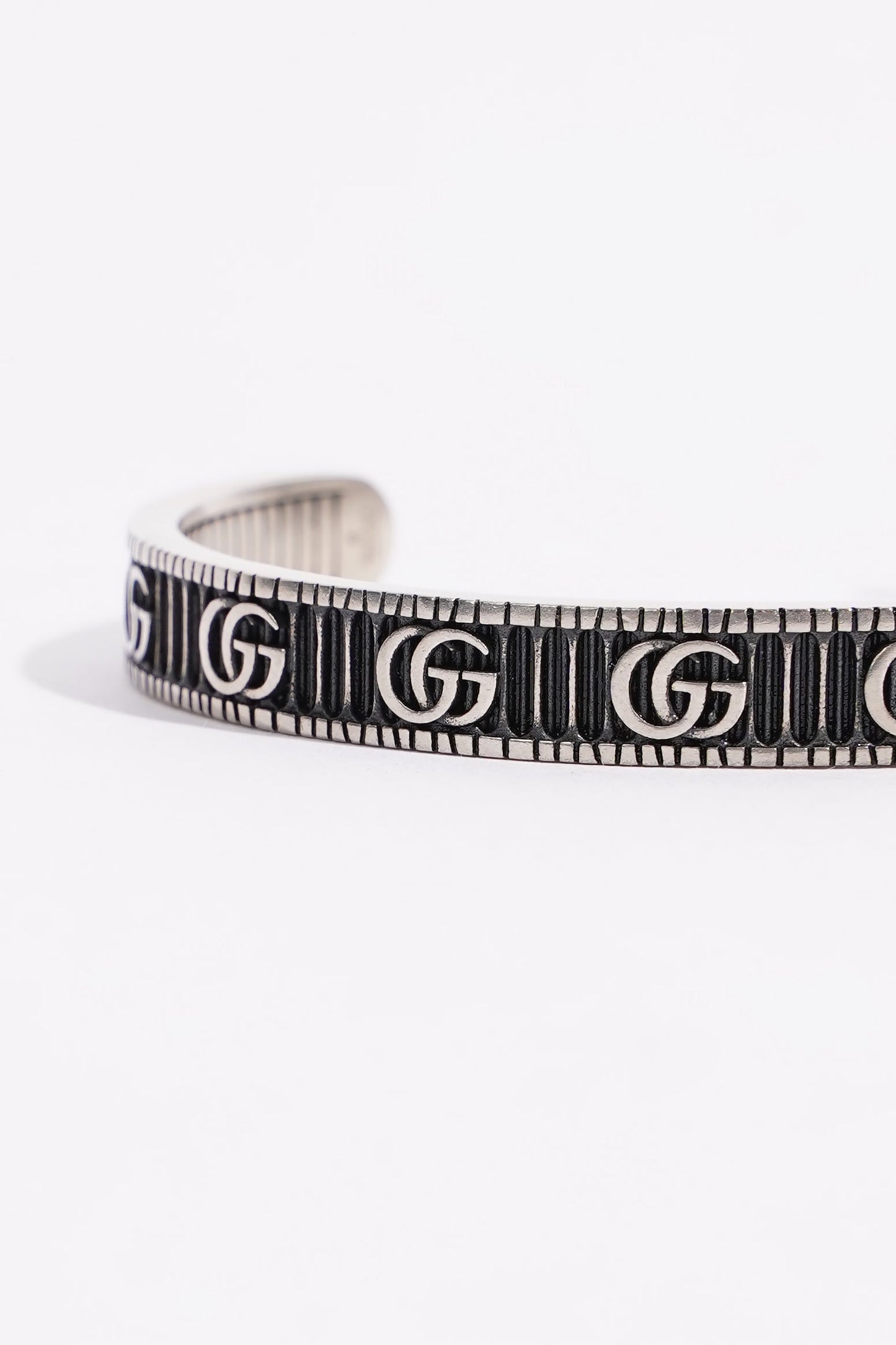 Gucci Double G Cuff Bracelet Sterling Silver