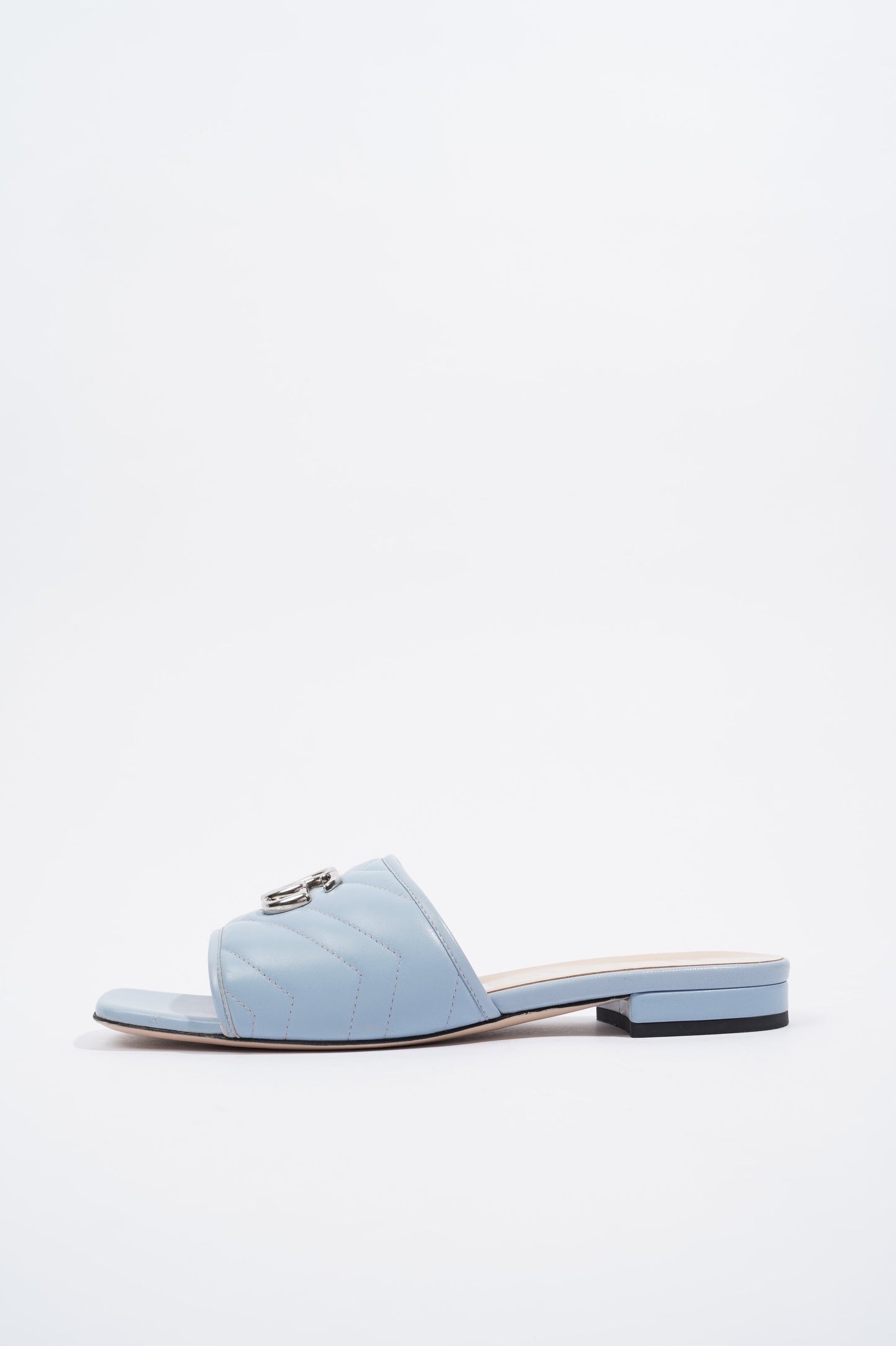 Gucci Double G Leather Sandal Baby Blue EU 38.5 / UK 5.5