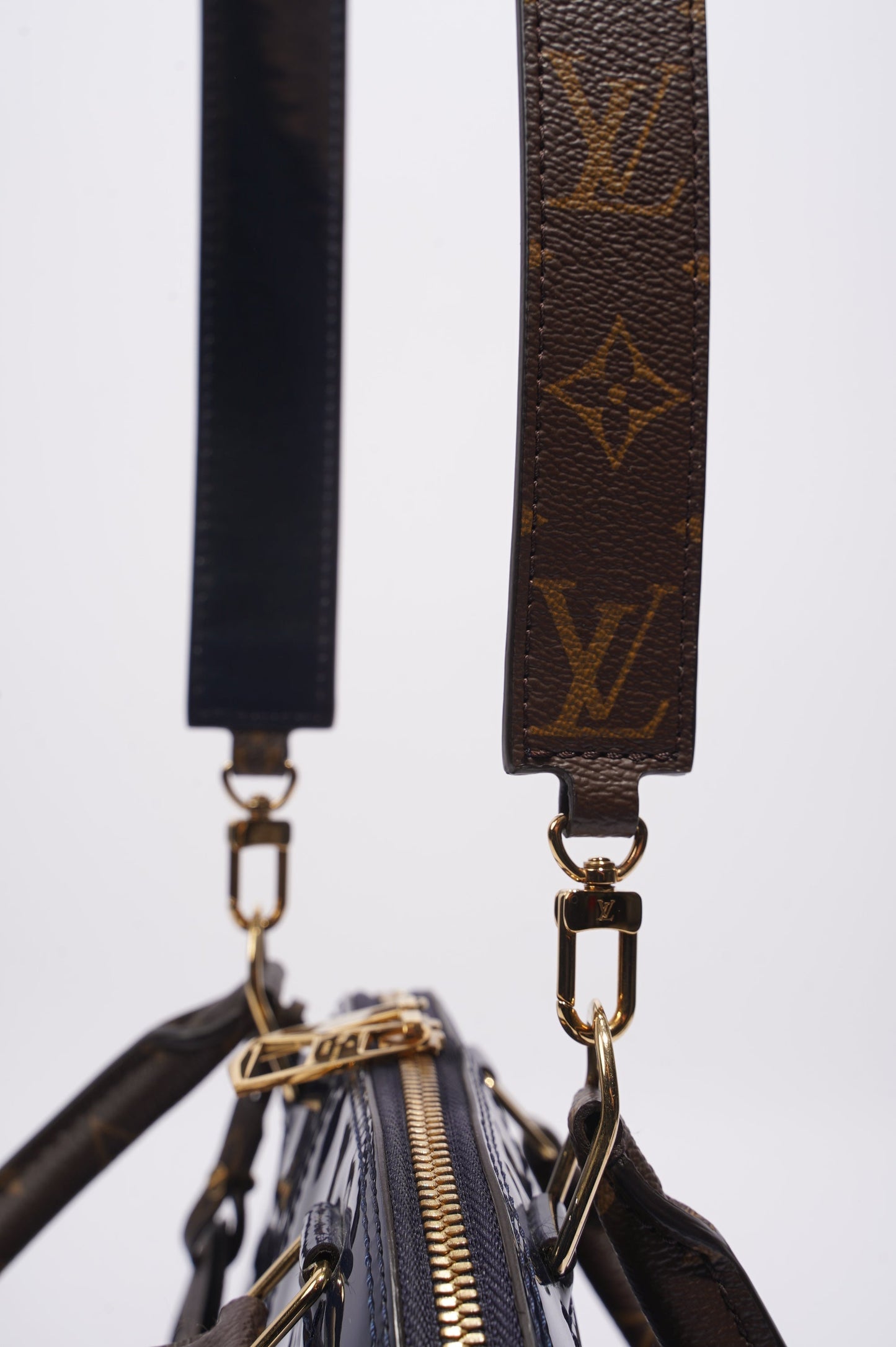 Louis Vuitton Alma Marine Bag Blue Vernis / Canvas BB