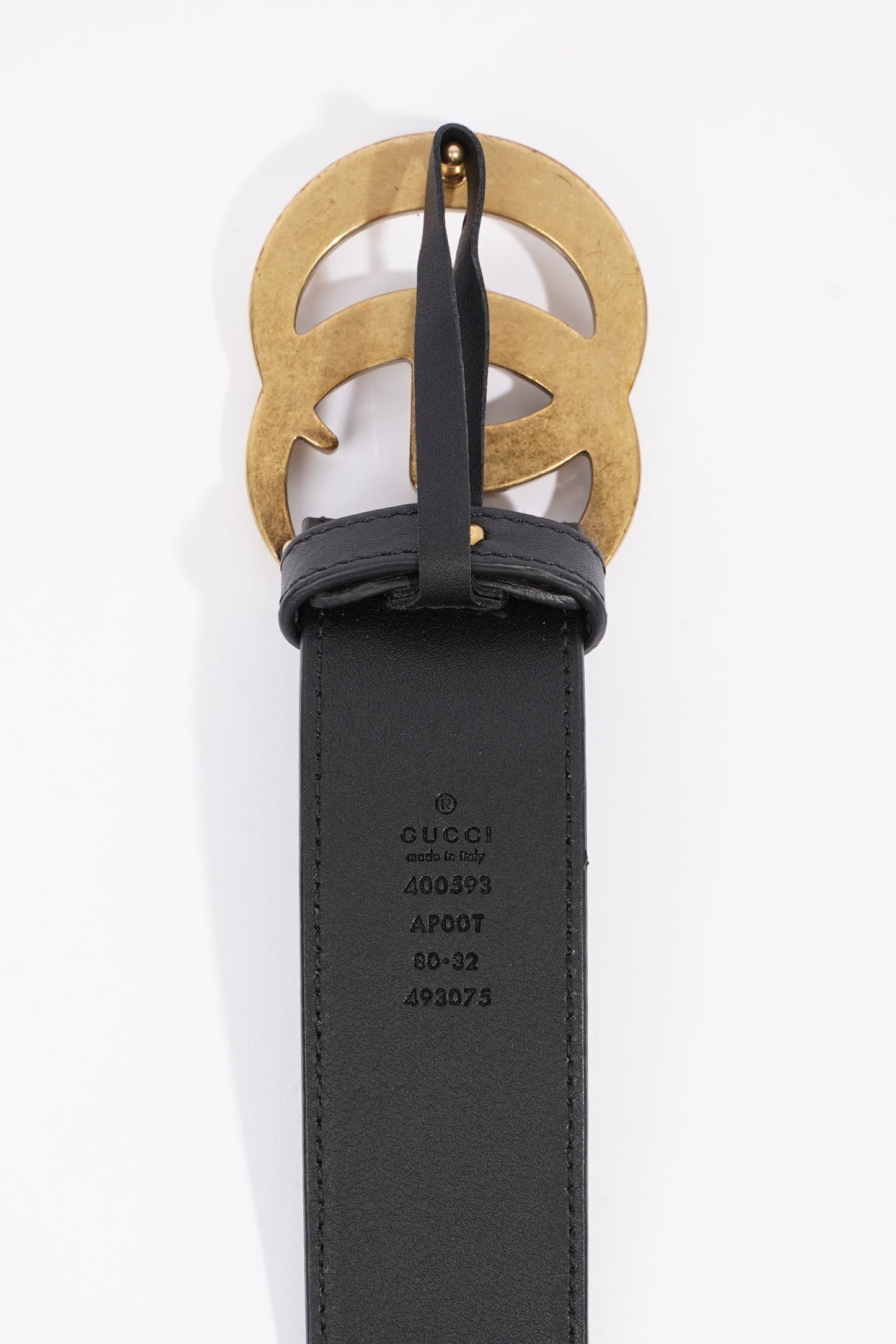 Gucci Womens Marmont Belt Black Leather / Brass 80cm - 32"