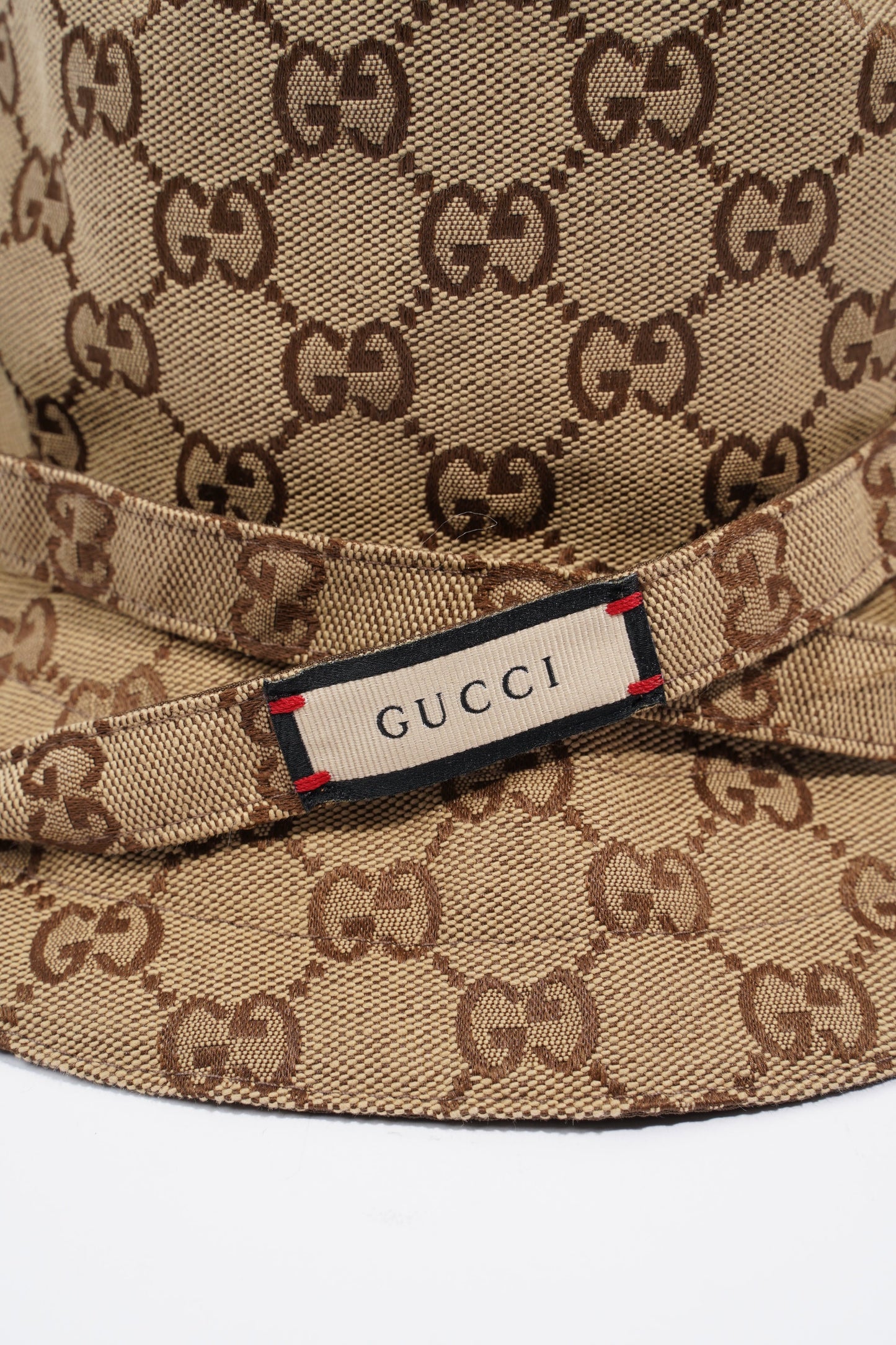Gucci Womens Reversible Bucket Hat Supreme / Brown Canvas / Nylon Large