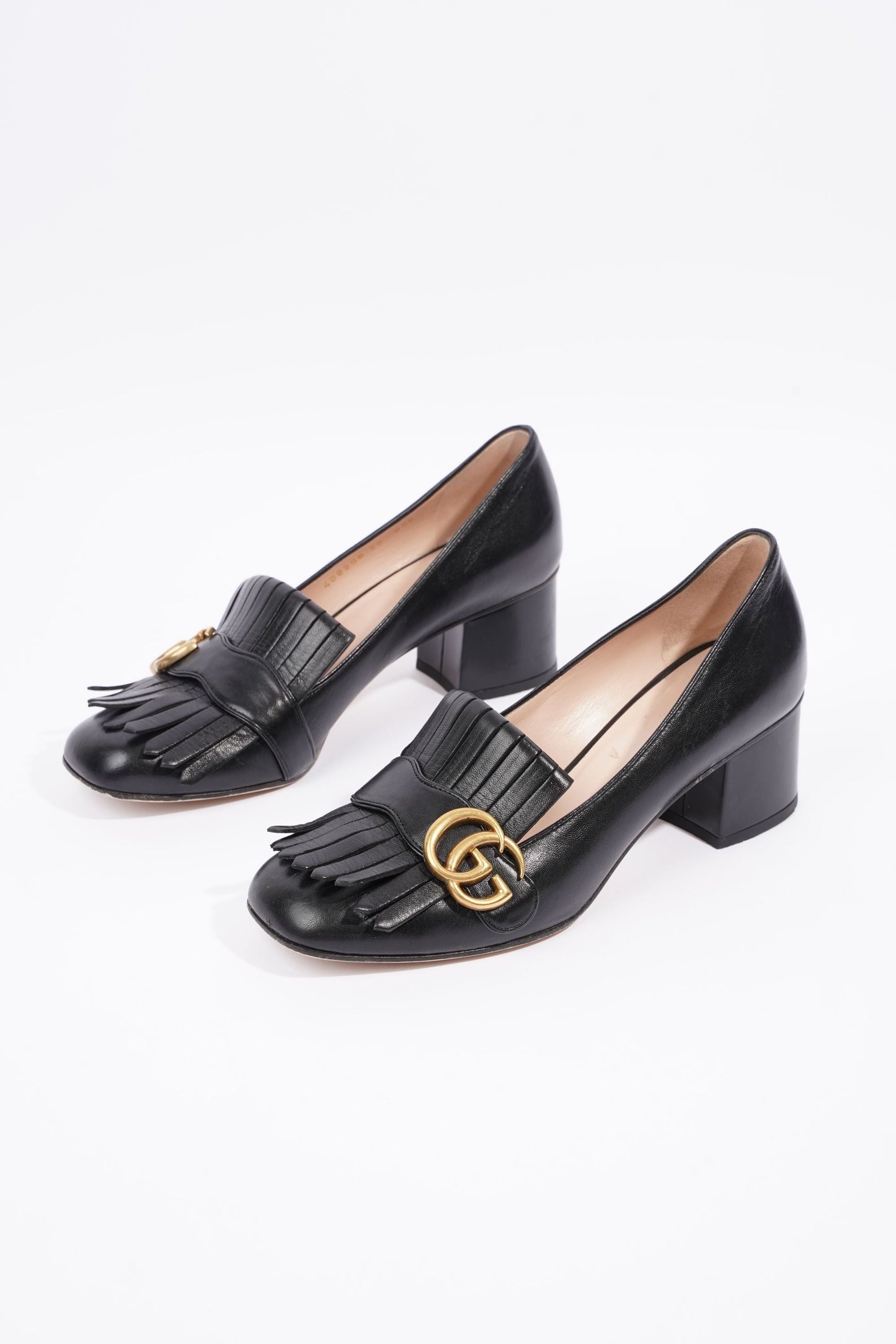 Gucci Womens Marmont Fringed Mule Black / Gold EU 38 / UK 5