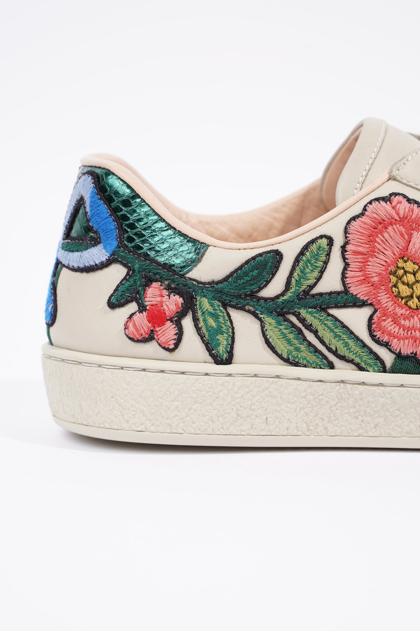 Gucci Mens Ace Floral Off White / Multi EU 40.5 / UK 6.5