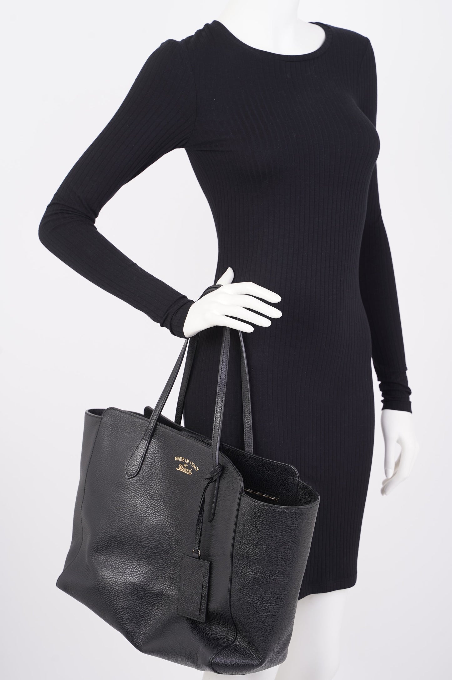 Gucci Tote Bag Black Leather