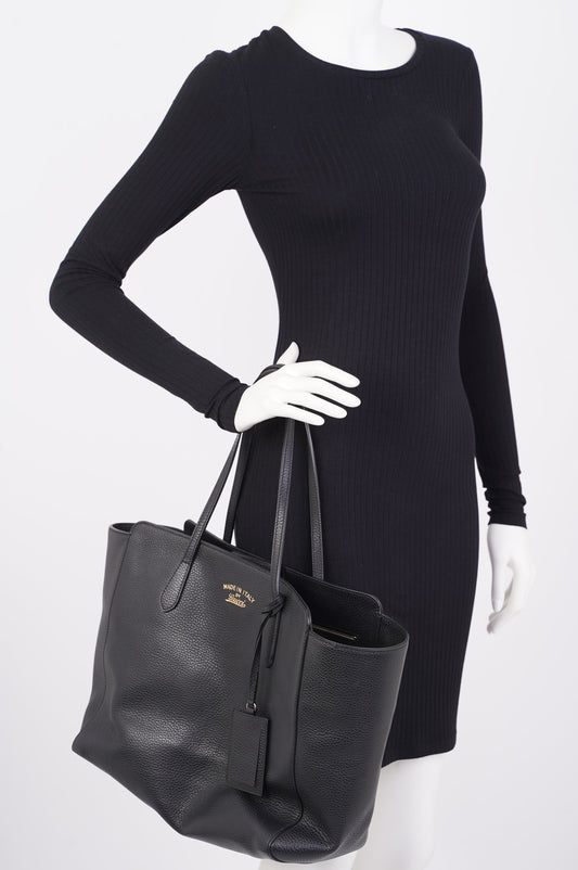 Gucci Tote Bag Black Leather