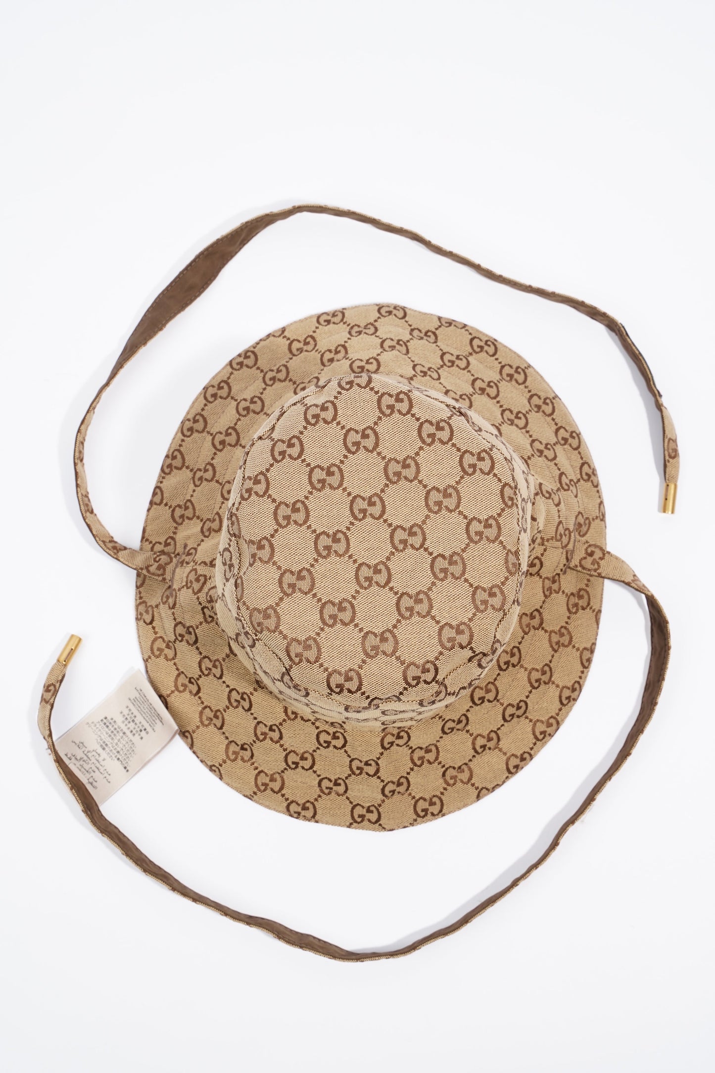 Gucci Womens Reversible Bucket Hat Supreme / Brown Canvas / Nylon Large