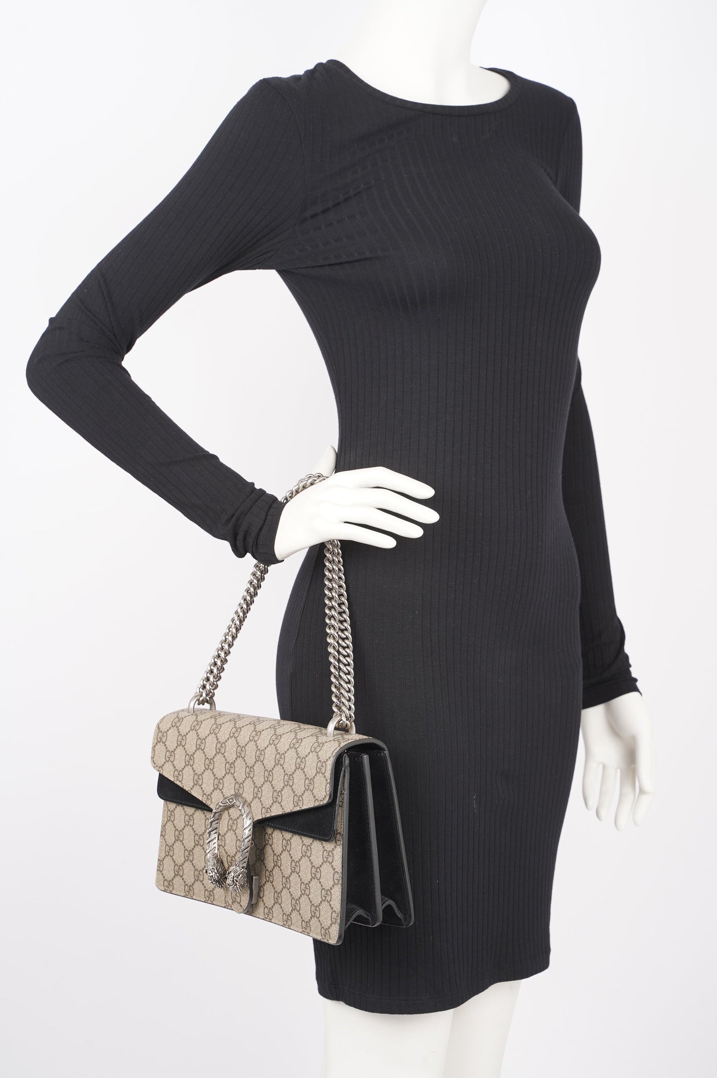Gucci Womens Dionysus GG Bag Brown Canvas Medium
