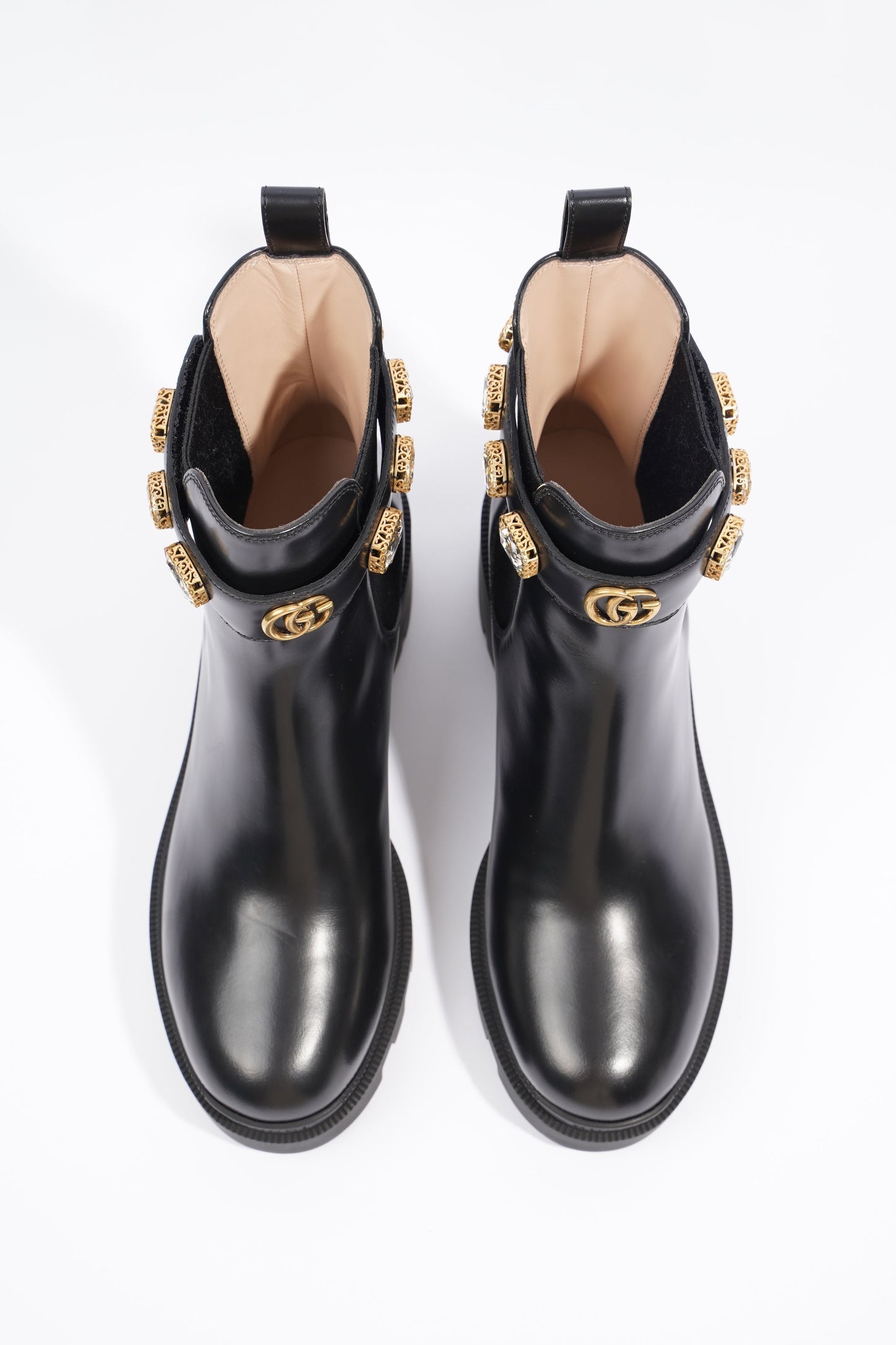 Gucci Womens Leather Ankle Boot With Belt Black EU 40 / UK 7