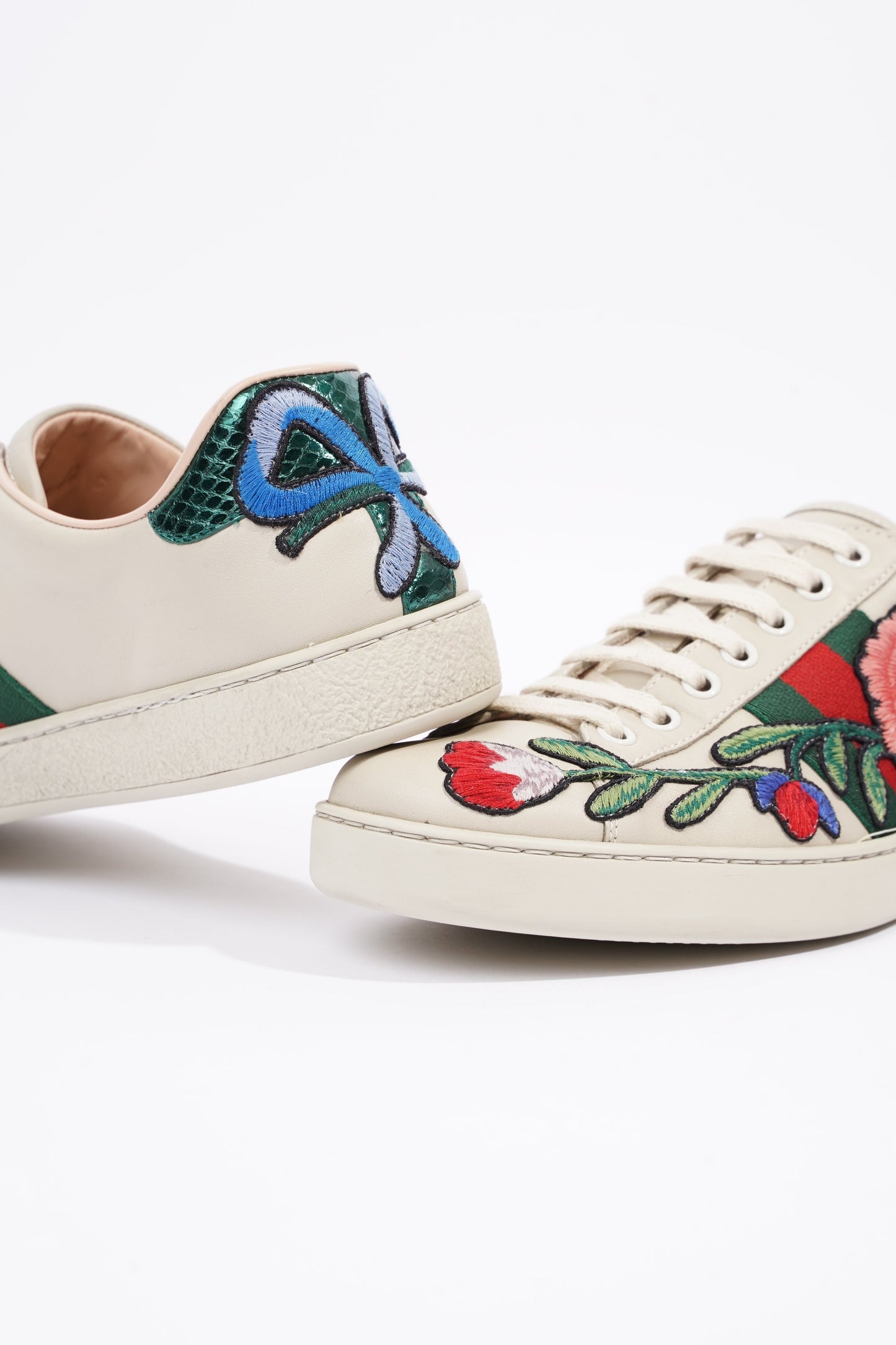 Gucci Mens Ace Floral Off White / Multi EU 40.5 / UK 6.5