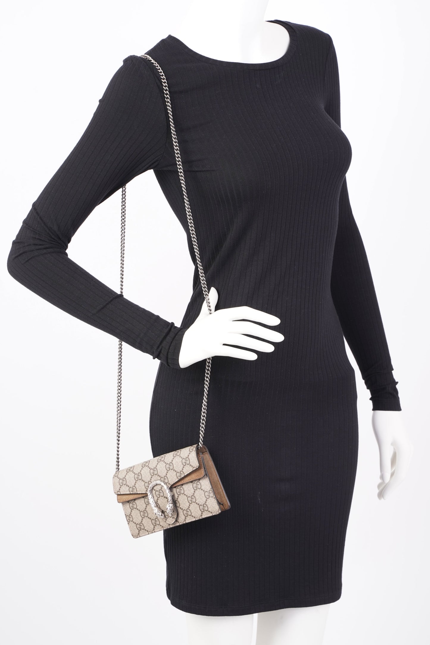 Gucci Womens Dionysus Bag Supreme Canvas Super Mini