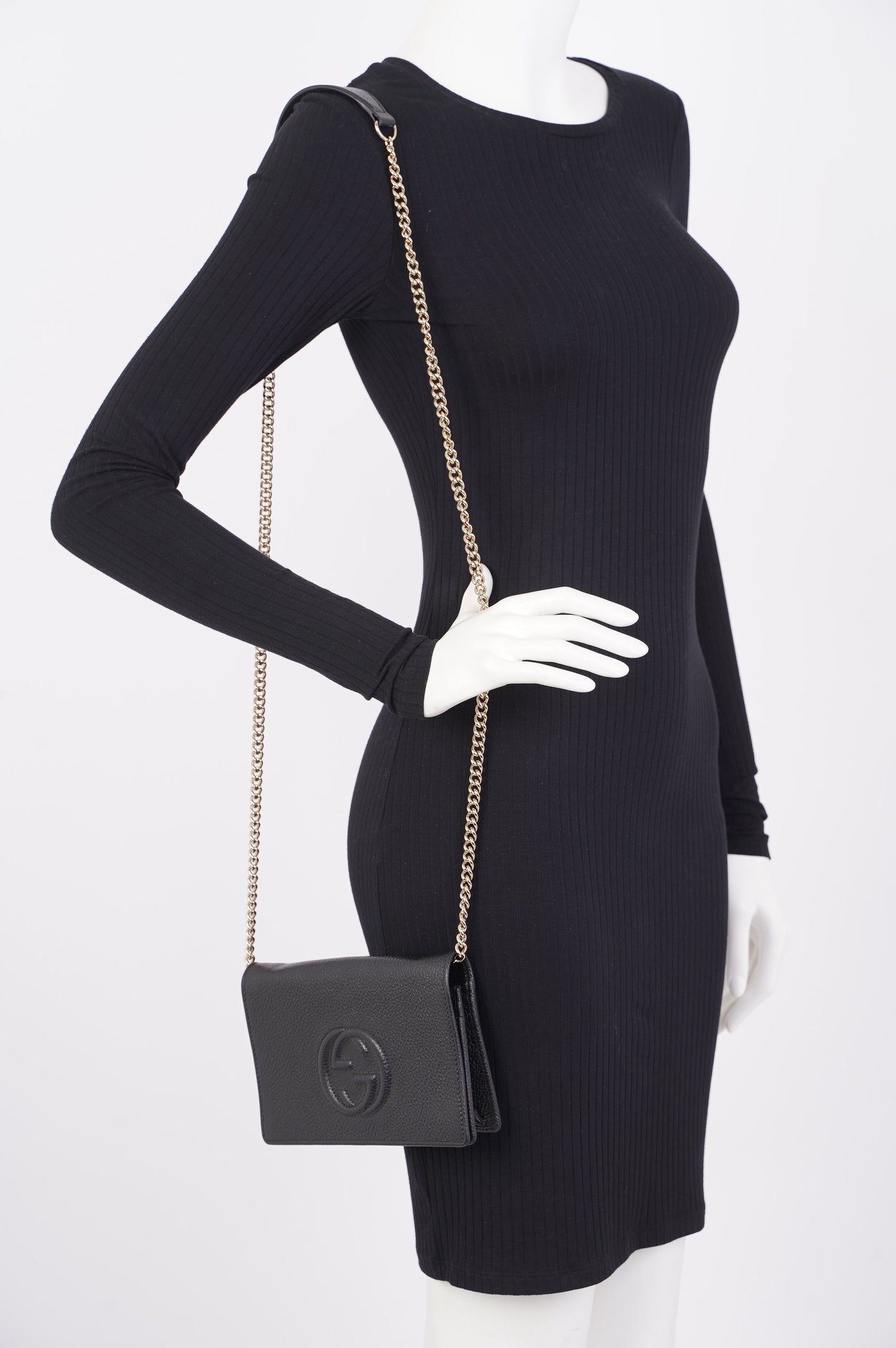 Gucci Soho Wallet on Chain Black Leather