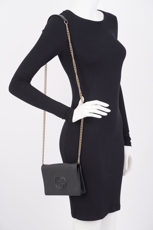 Gucci Soho Wallet on Chain Black Leather