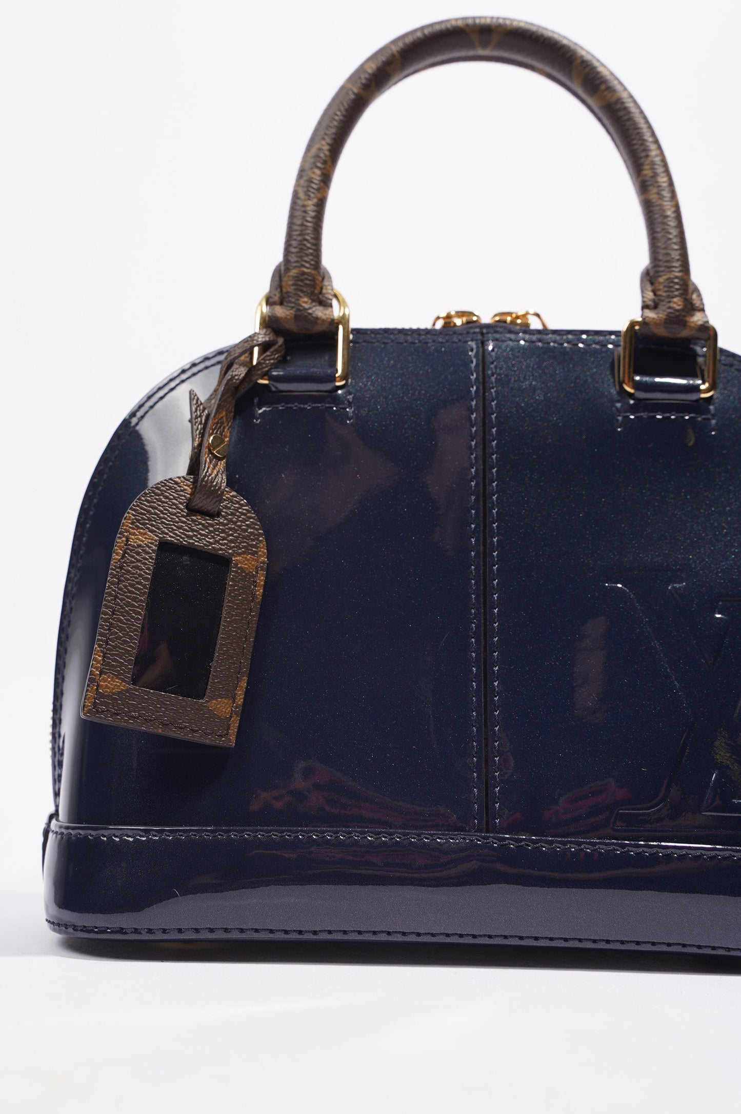 Louis Vuitton Alma Marine Bag Blue Vernis / Canvas BB