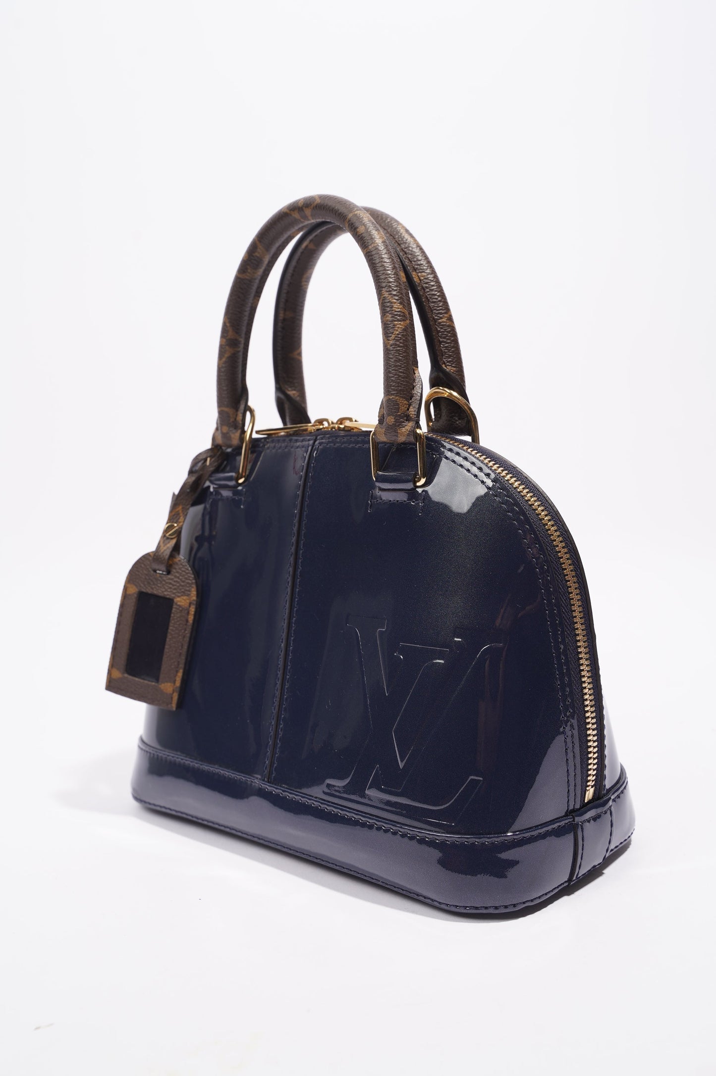 Louis Vuitton Alma Marine Bag Blue Vernis / Canvas BB