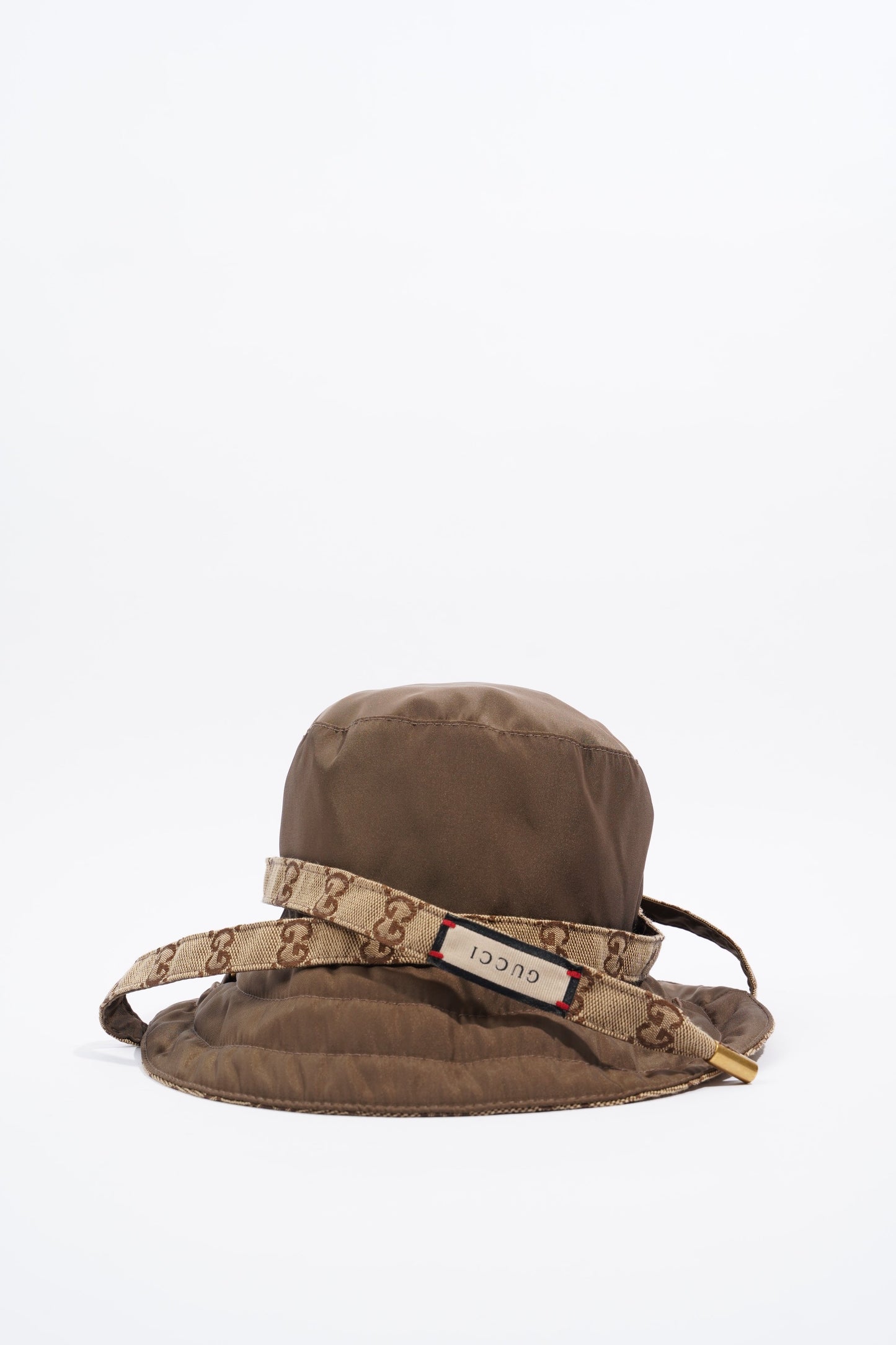 Gucci Womens Reversible Bucket Hat Supreme / Brown Canvas / Nylon Large