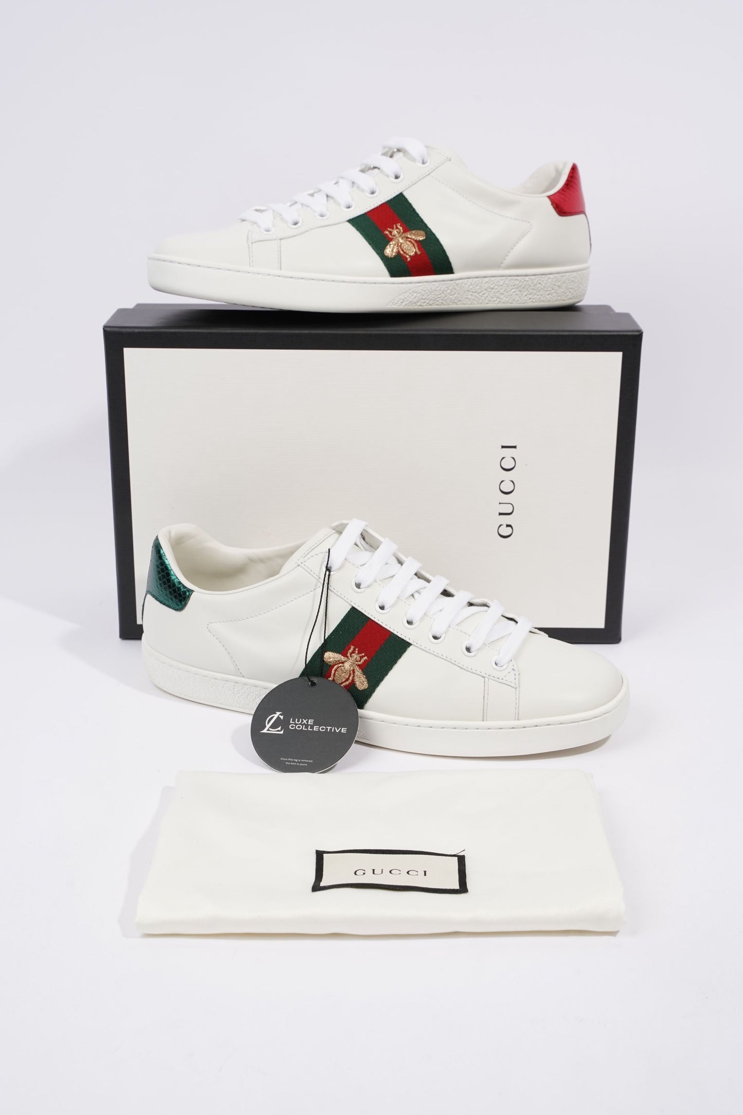 Gucci Mens Ace Bee White / Green / Red EU 41 / UK 7