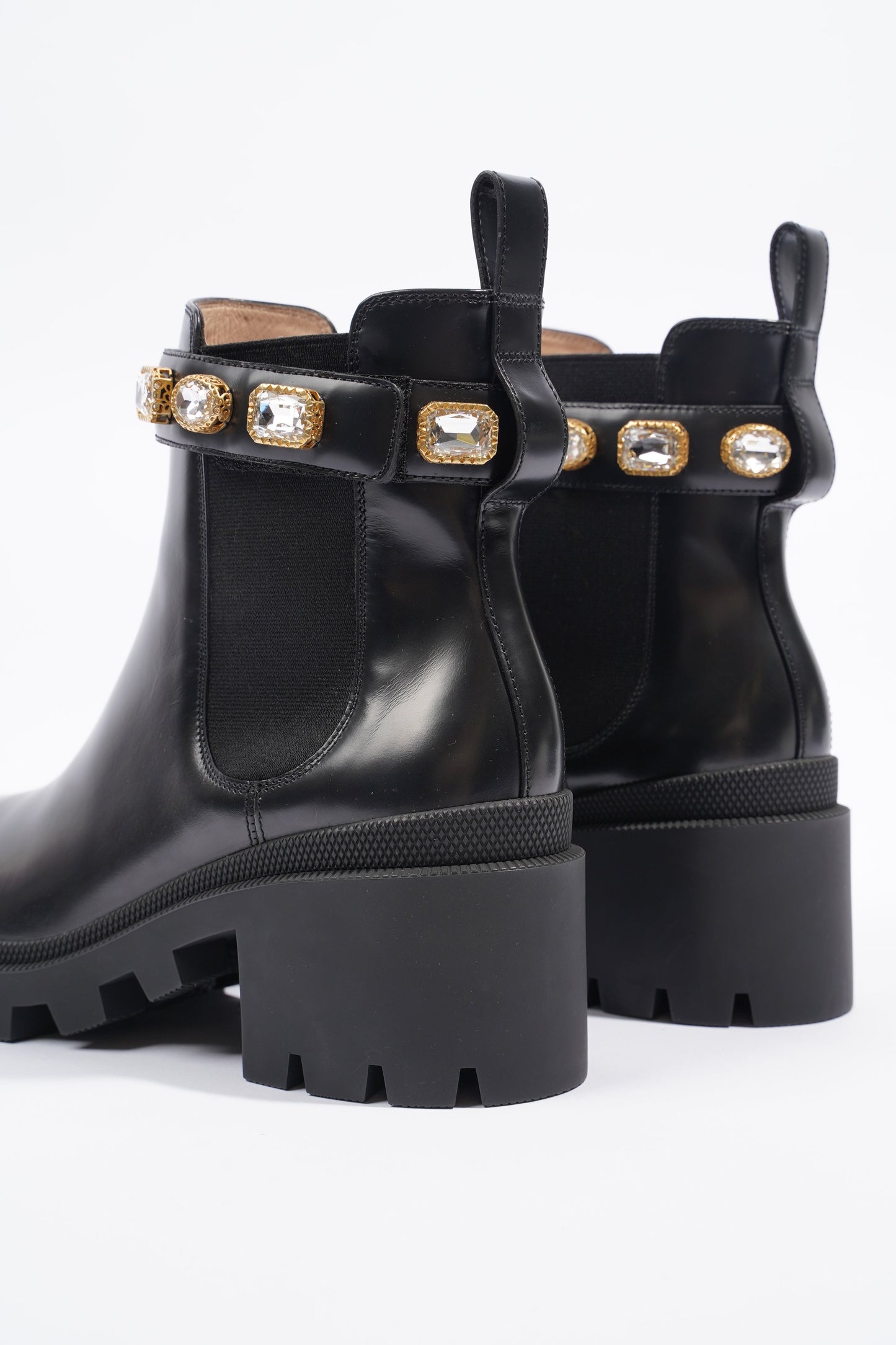Gucci Womens Leather Ankle Boot With Belt Black EU 40 / UK 7